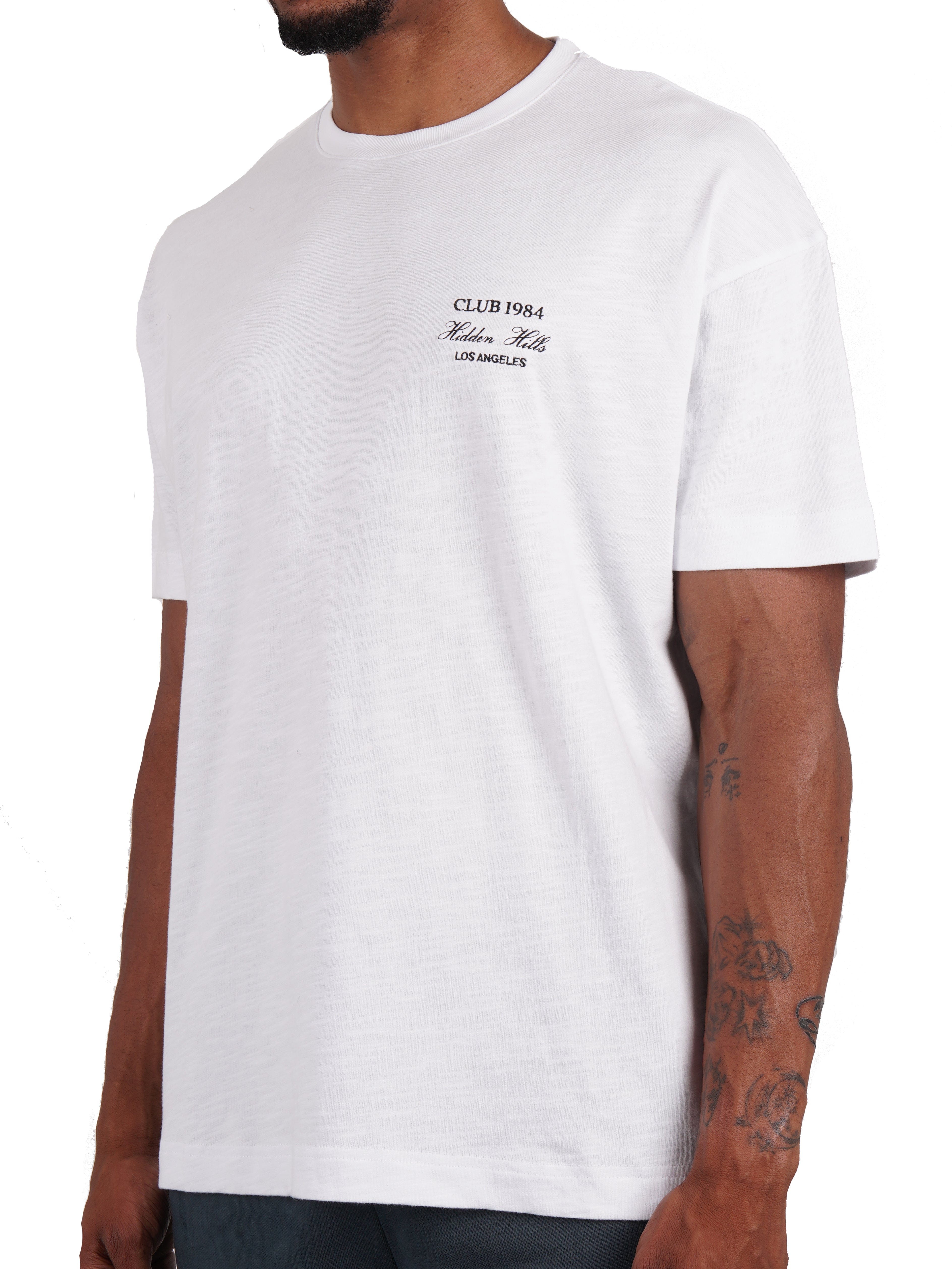 CLUB 1984. Hidden Hills Slub T-Shirt - White T-Shirt
