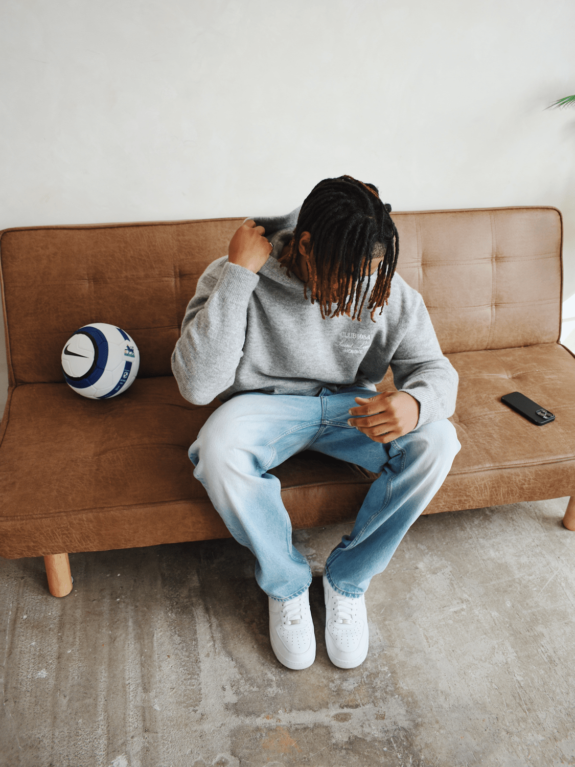 CLUB 1984. Homme Knitted Hoodie - Grey Hoodie