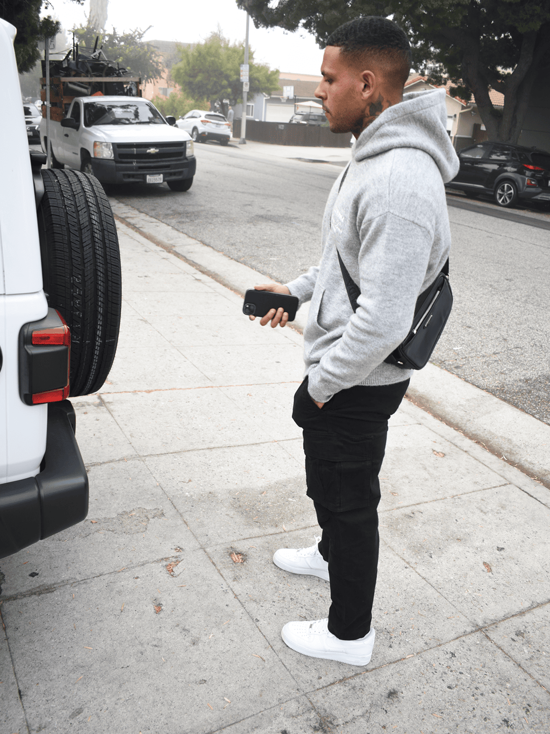 CLUB 1984. Homme Knitted Hoodie - Grey Hoodie