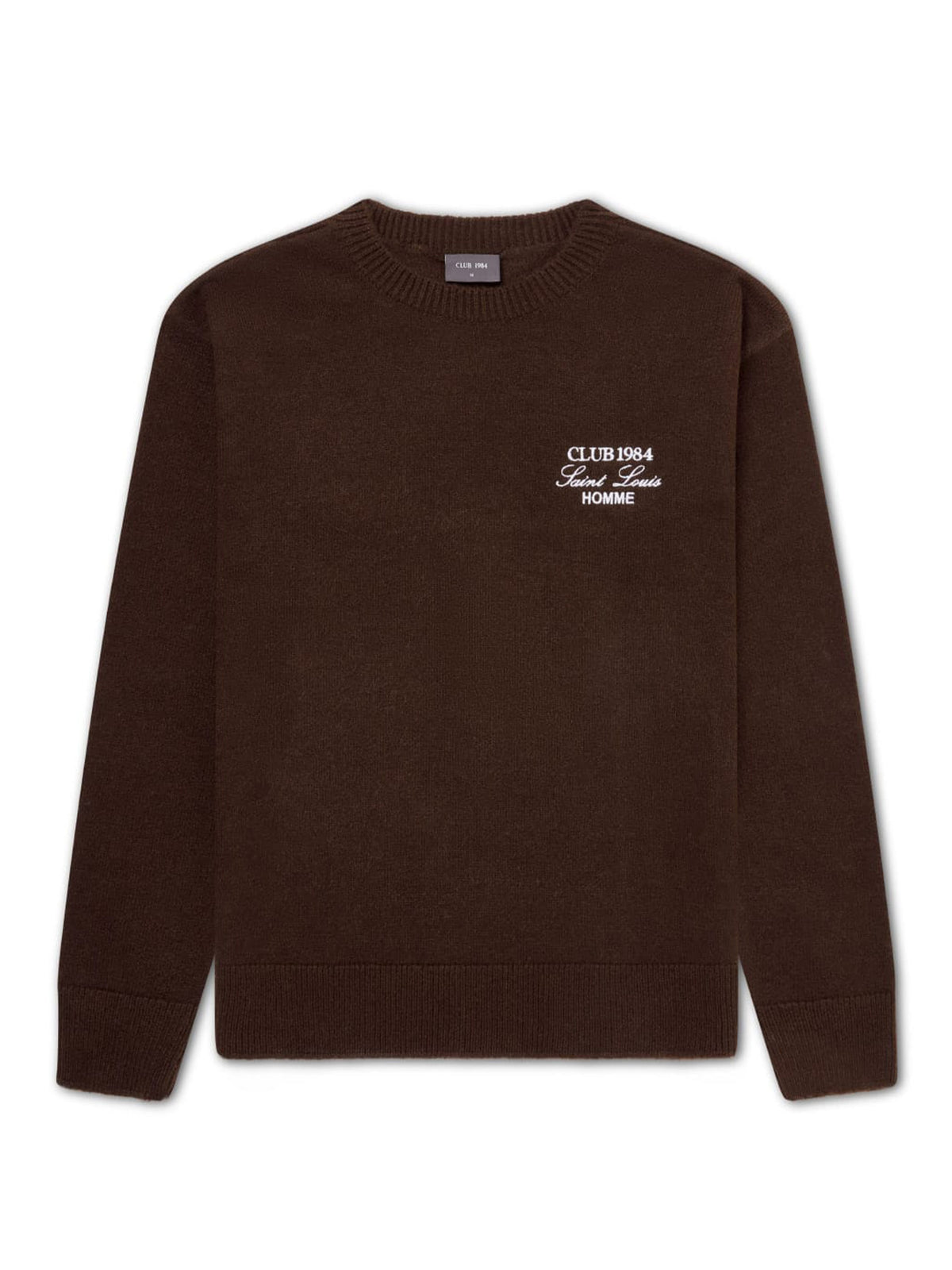 CLUB 1984. Homme Knitted Sweatshirt - Coffee Sweatshirt