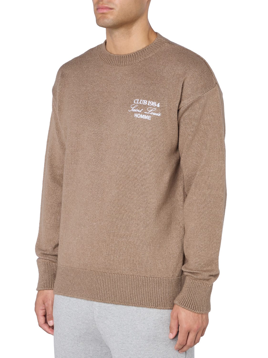 CLUB 1984. Homme Knitted Sweatshirt - Mocha Sweatshirt