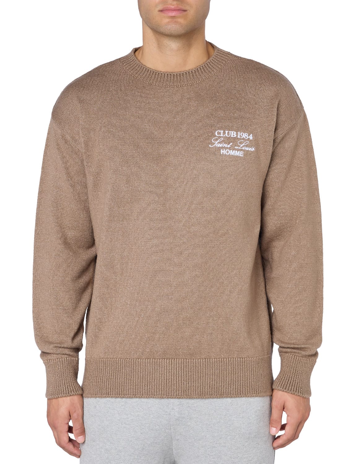 CLUB 1984. Homme Knitted Sweatshirt - Mocha Sweatshirt