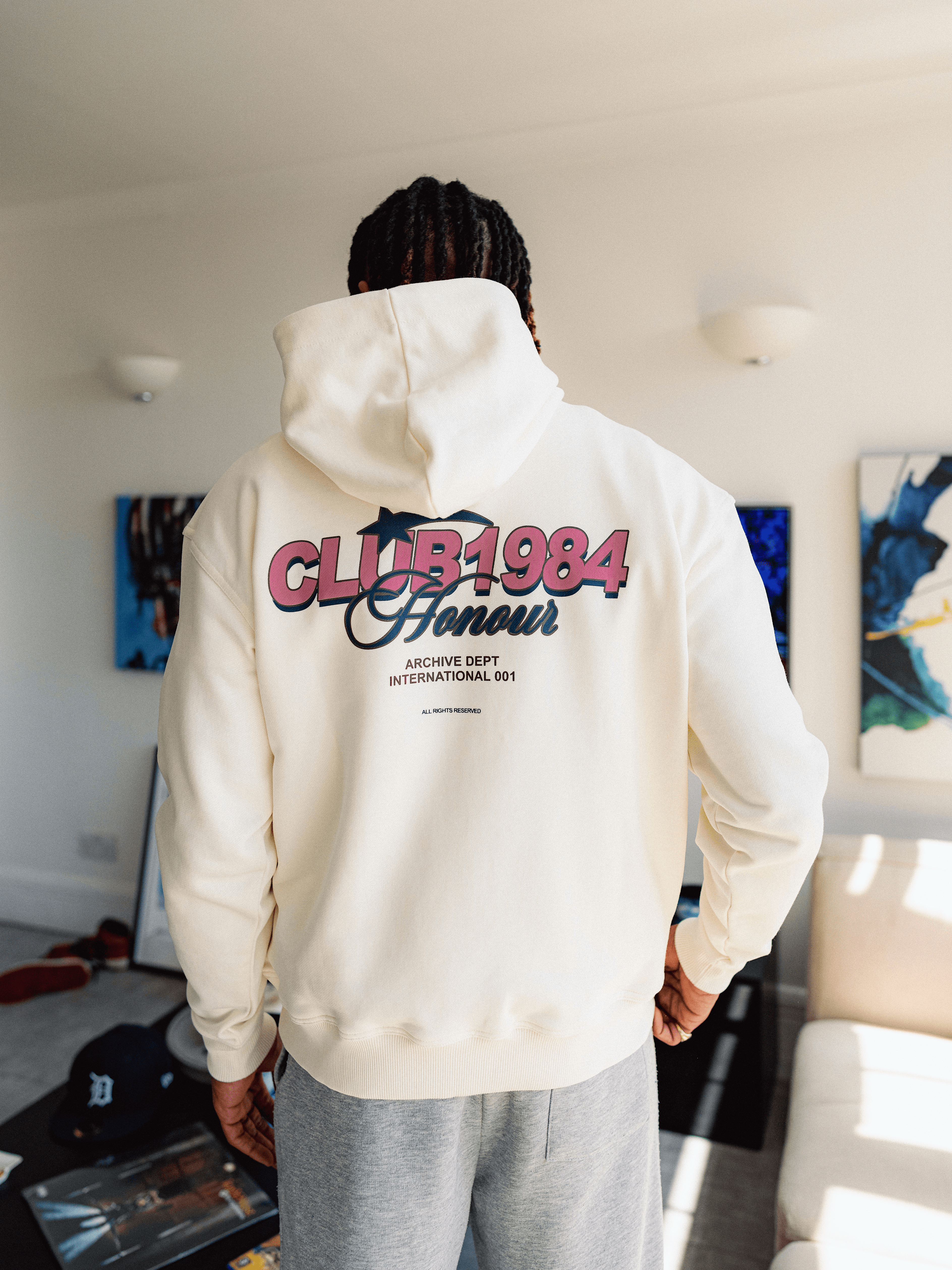 CLUB 1984. Honour Hoodie - Off White Hoodie