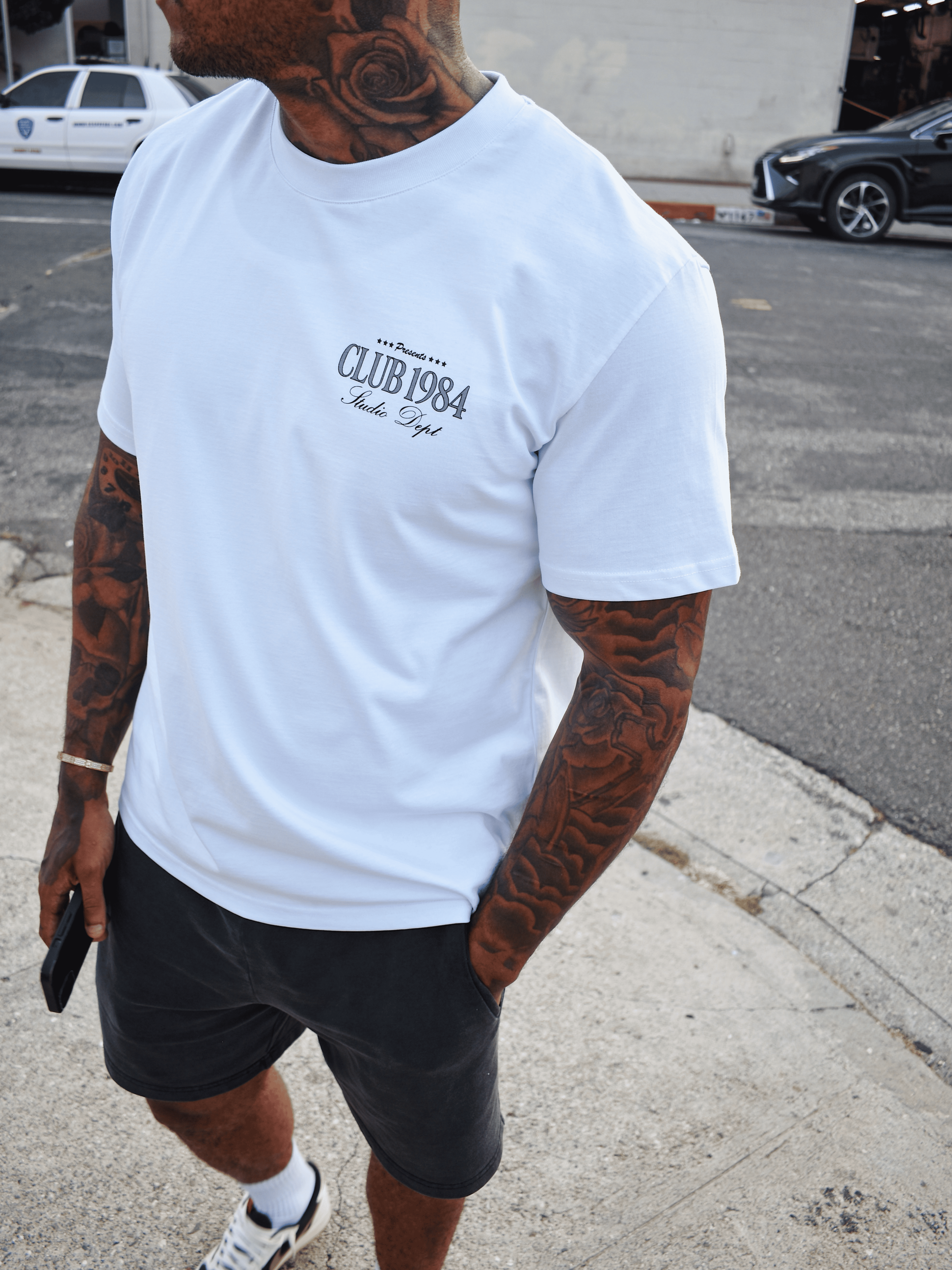 CLUB 1984. LA Auto T-shirt - White T-Shirt