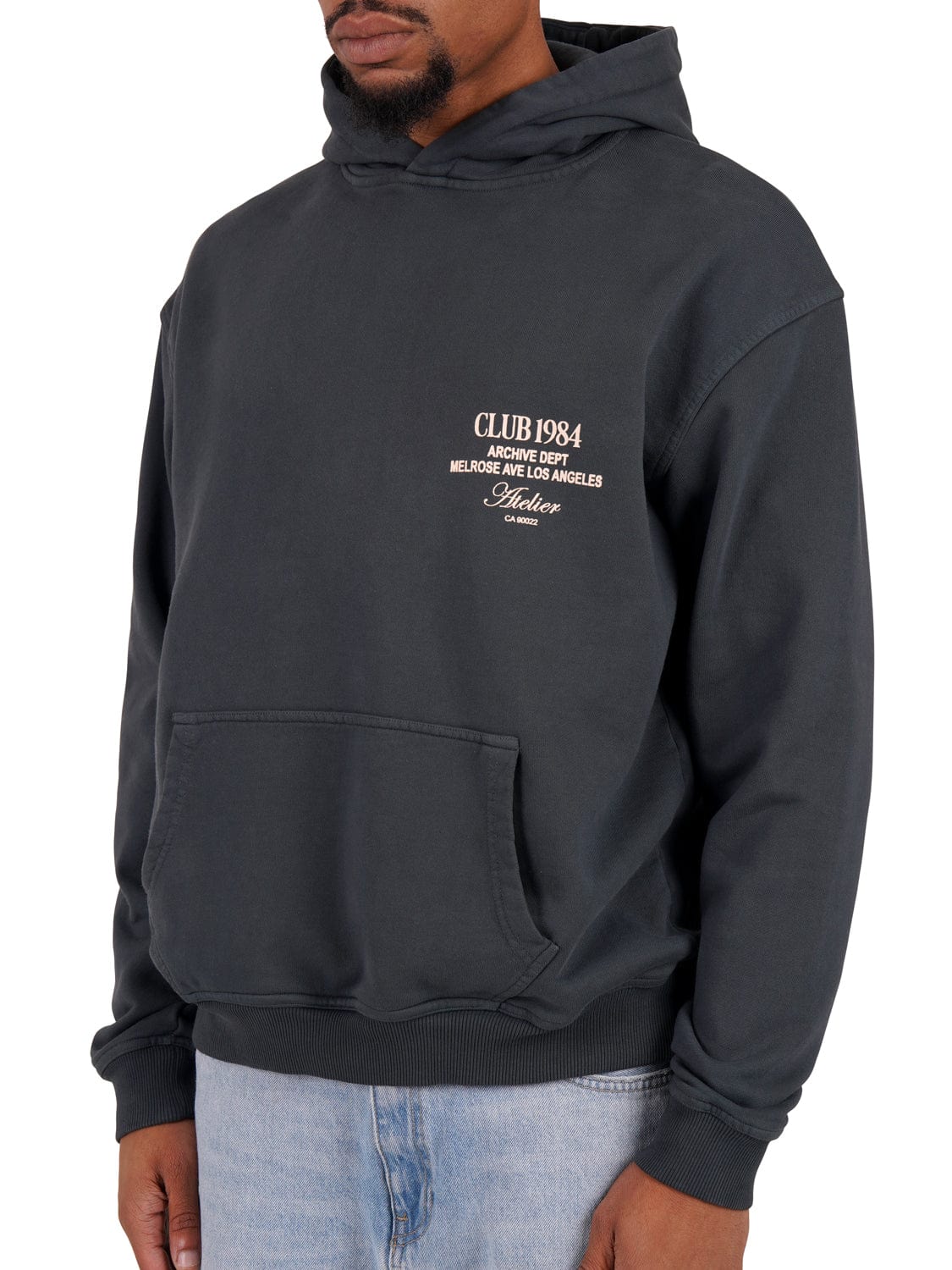 CLUB 1984. LA Dept Hoodie - Washed Grey Hoodie