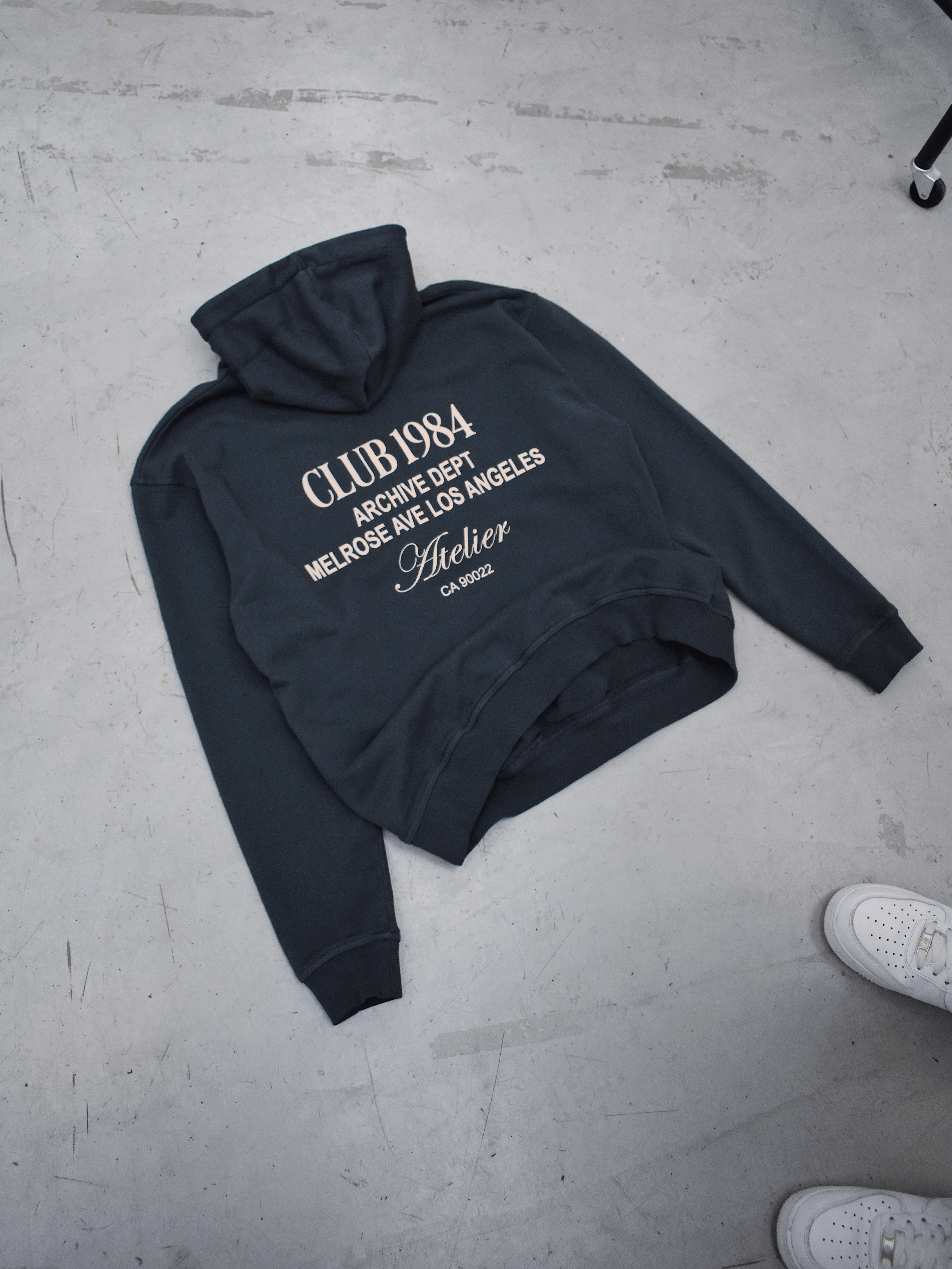 CLUB 1984. LA Dept Hoodie - Washed Grey Hoodie