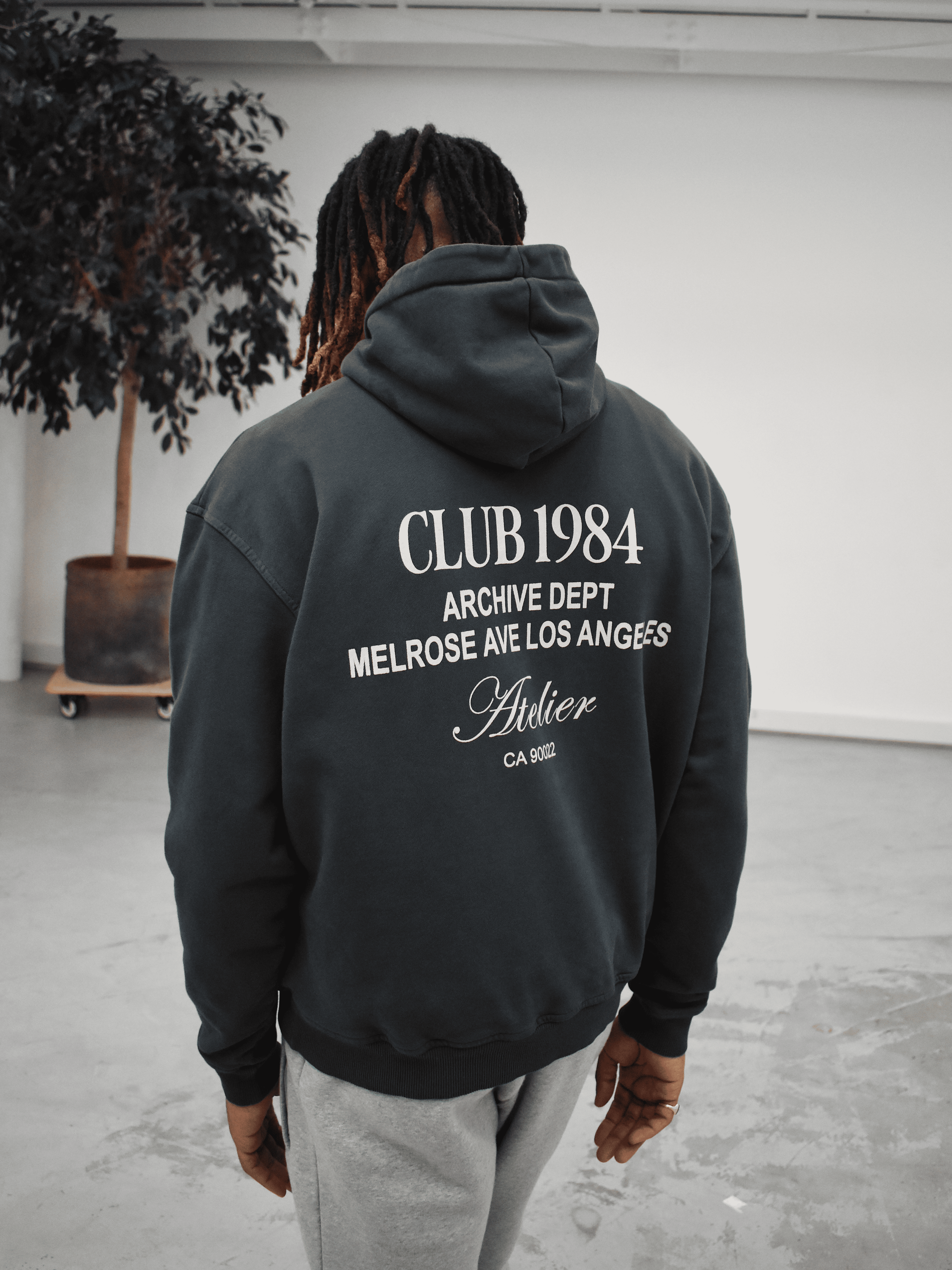 CLUB 1984. LA Dept Hoodie - Washed Grey Hoodie