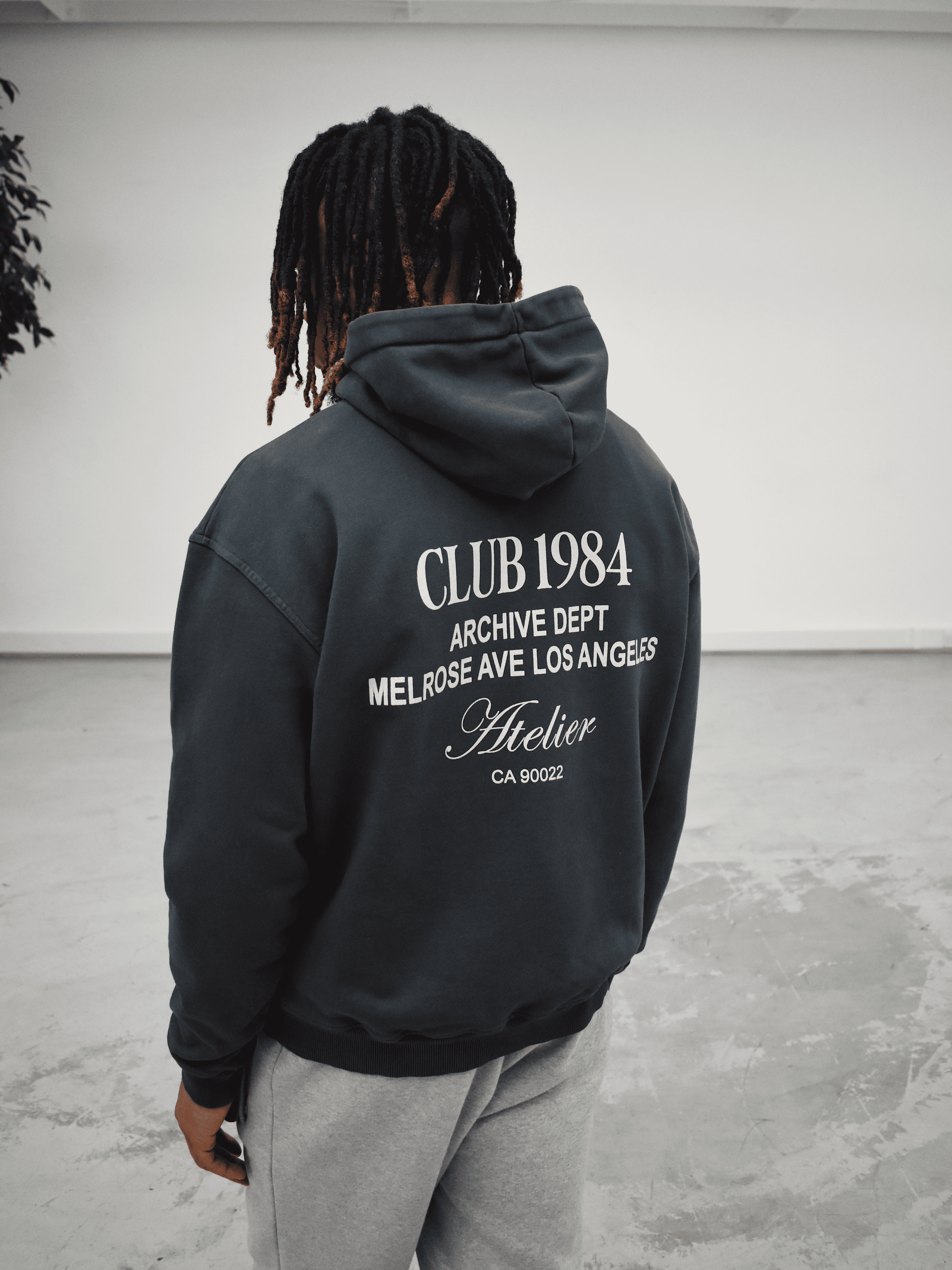 CLUB 1984. LA Dept Hoodie - Washed Grey Hoodie