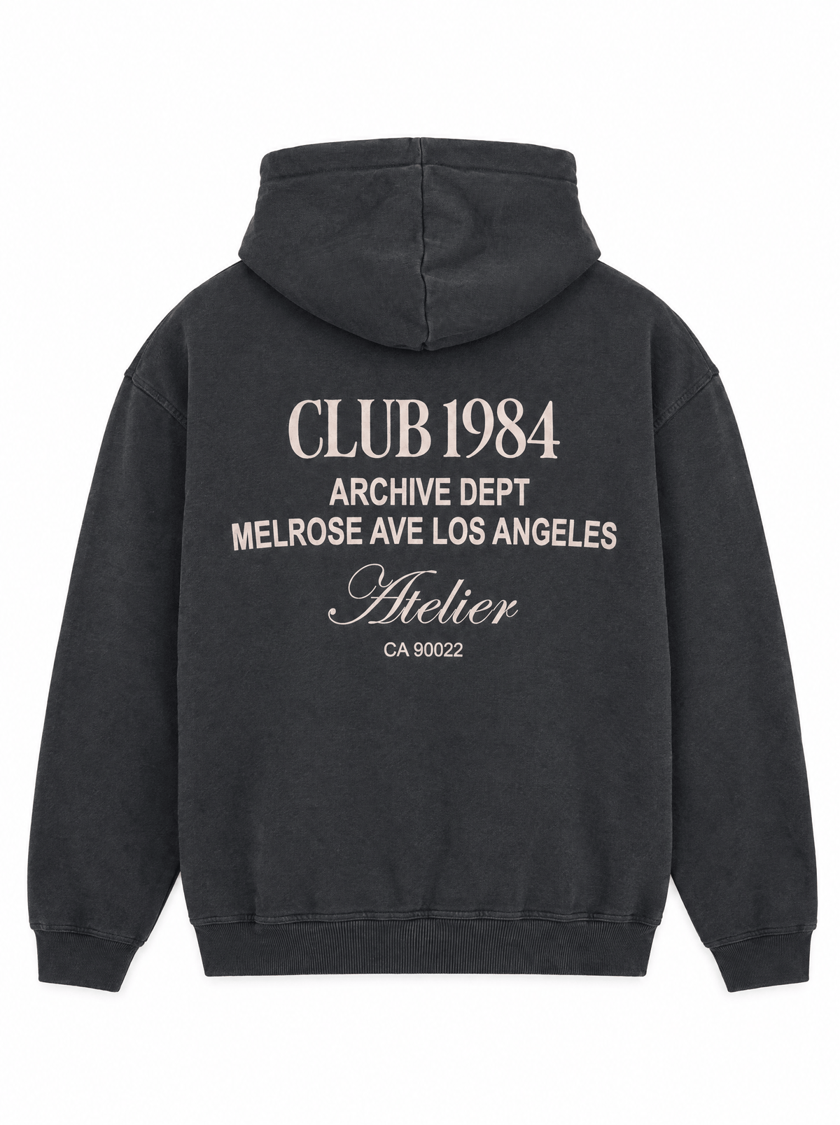 CLUB 1984. LA Dept Hoodie - Washed Grey Hoodie