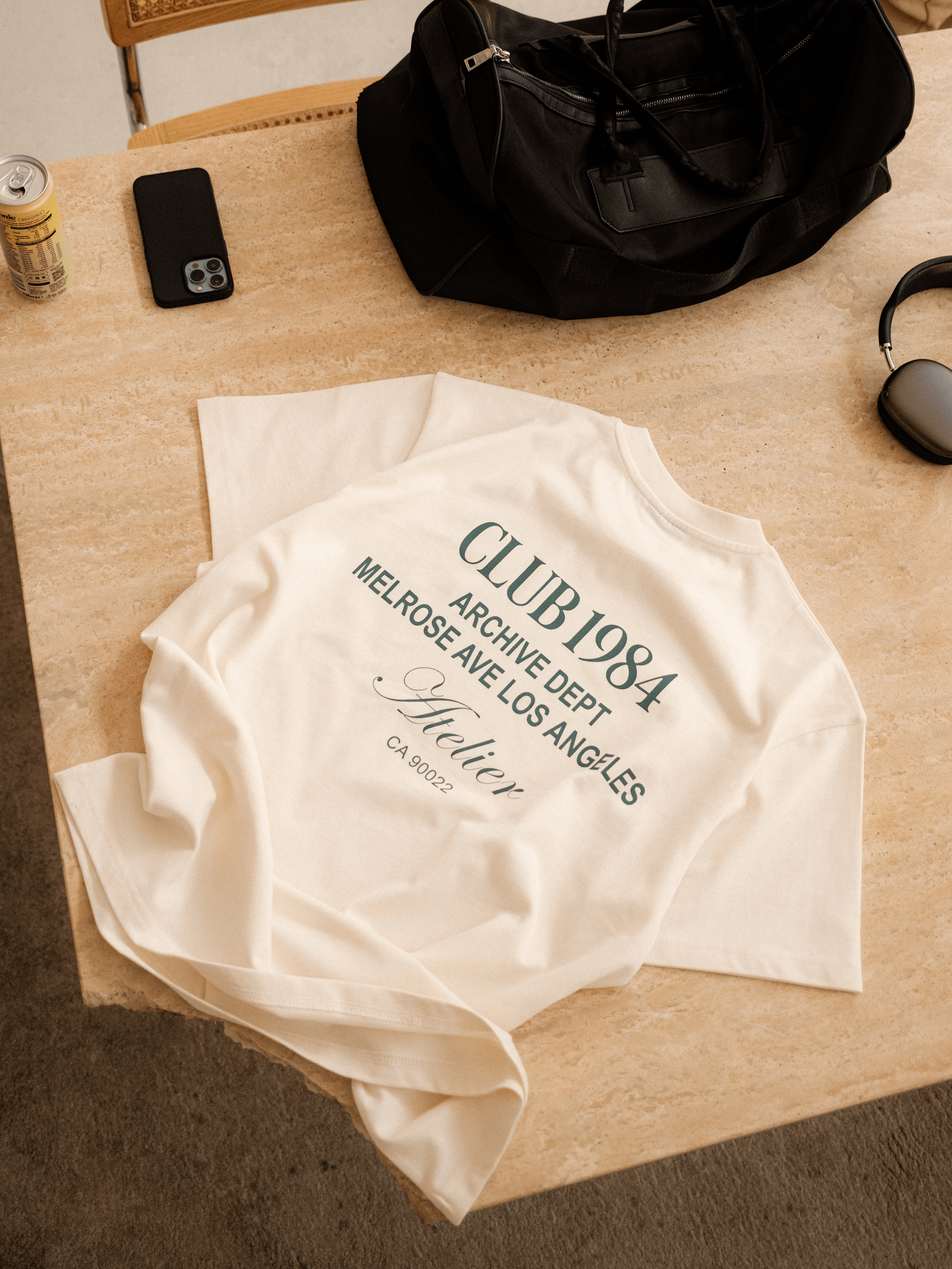 CLUB 1984. LA Dept T-shirt - Off White T-Shirt