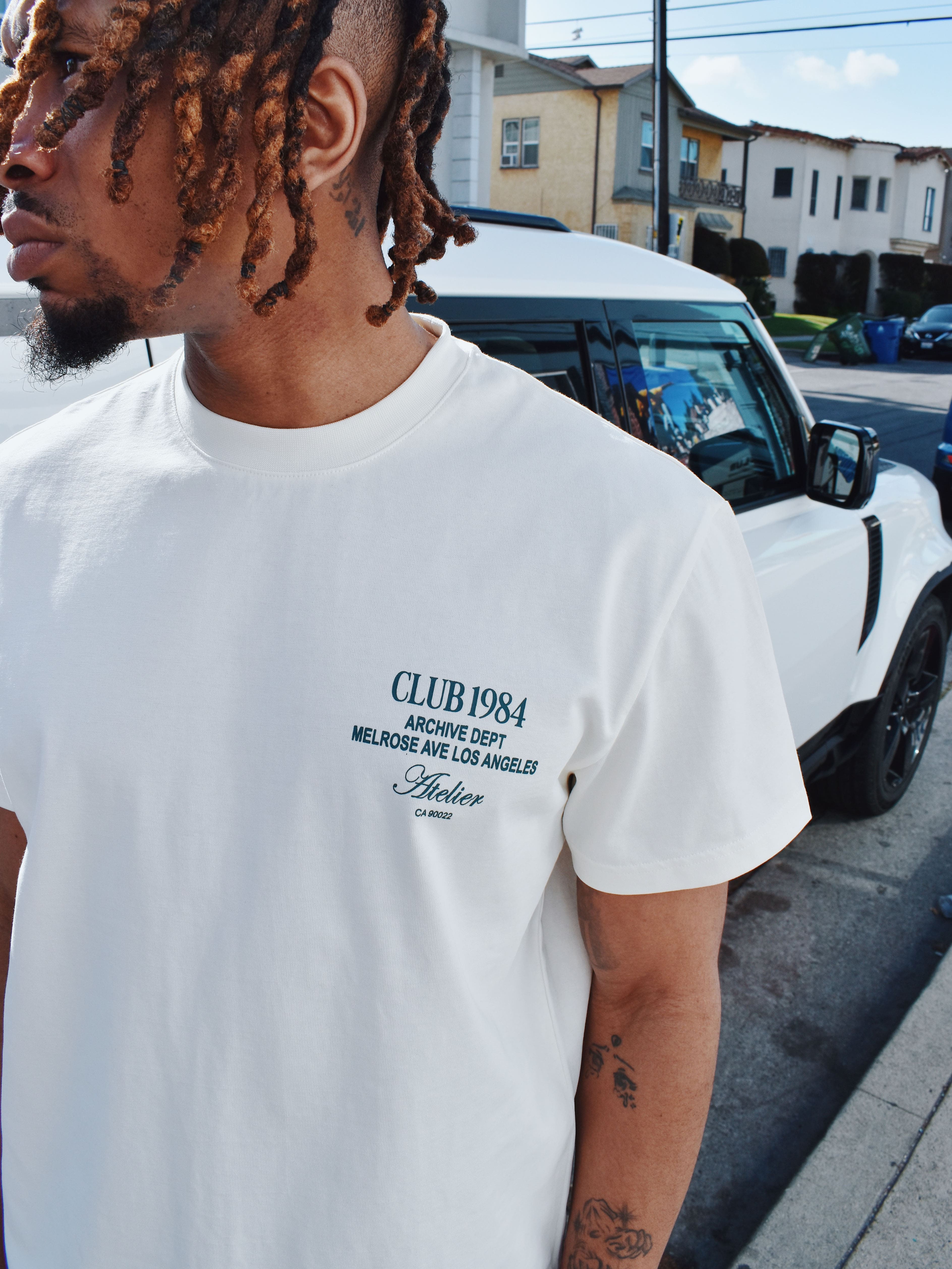 CLUB 1984. LA Dept T-shirt - Off White T-Shirt