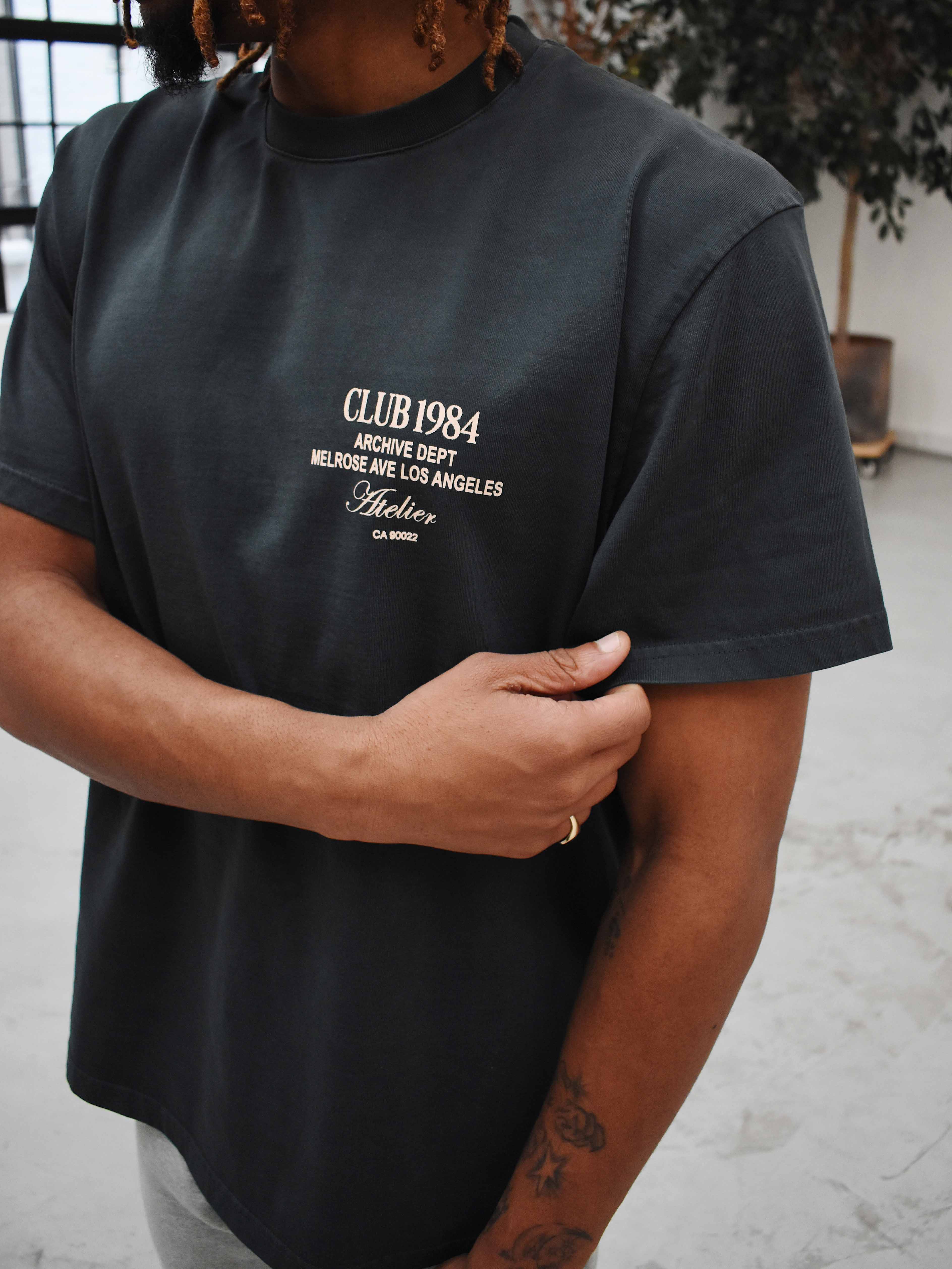 CLUB 1984. LA Dept T-shirt - Washed Grey T-Shirt