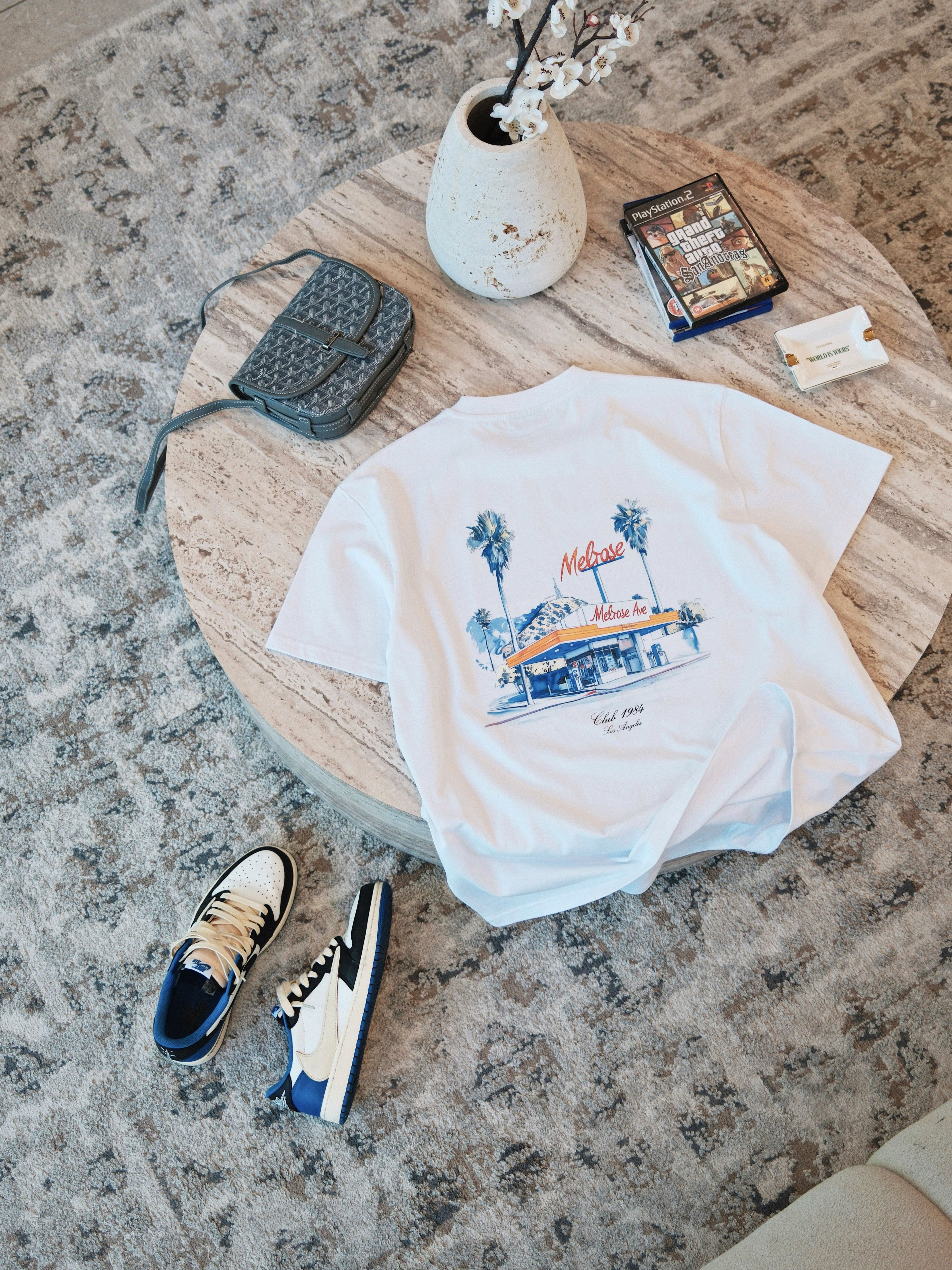 CLUB 1984. LA Gas T-shirt - White T-Shirt