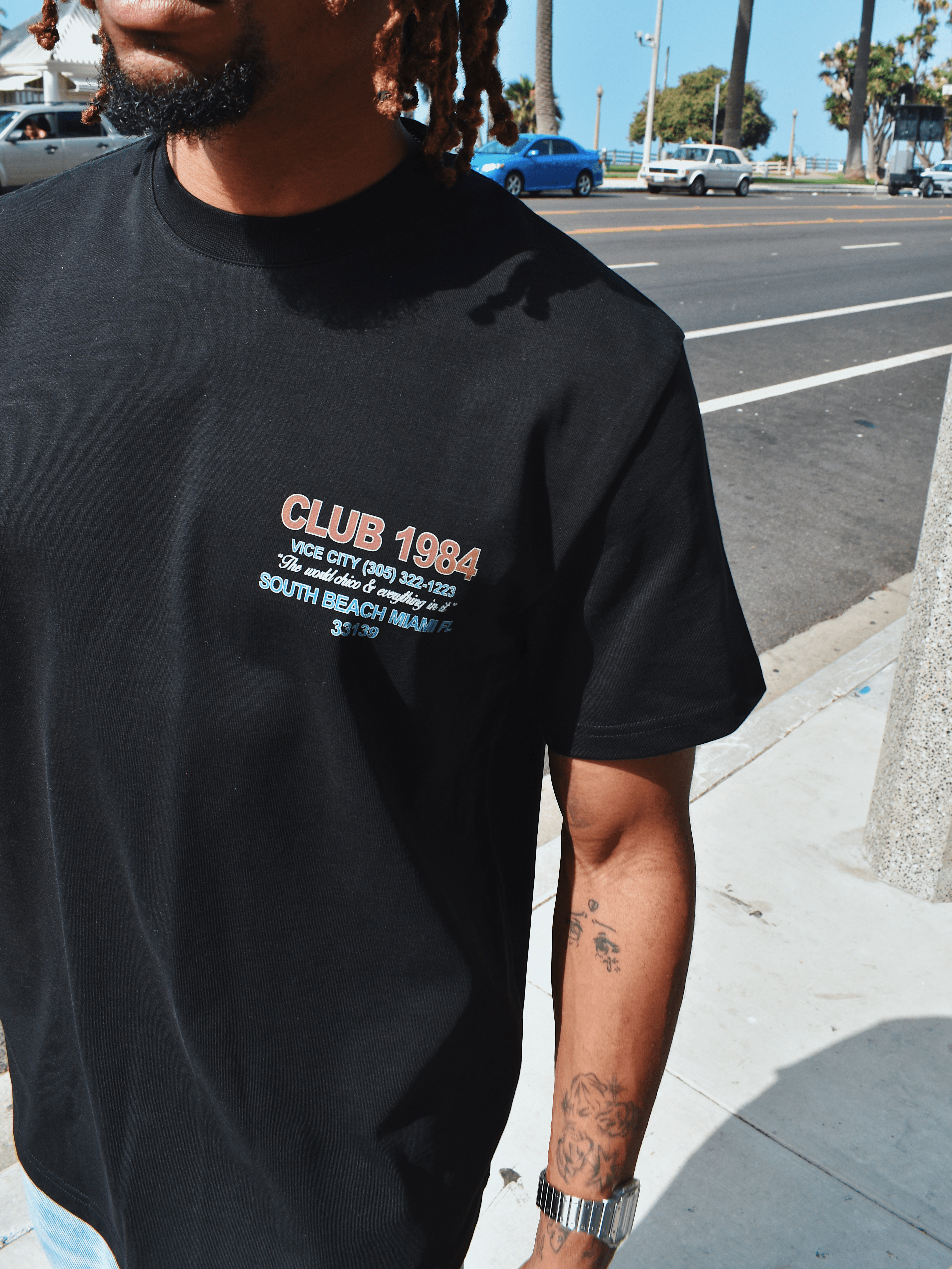 CLUB 1984. Live Fast T-shirt - Black T-Shirt
