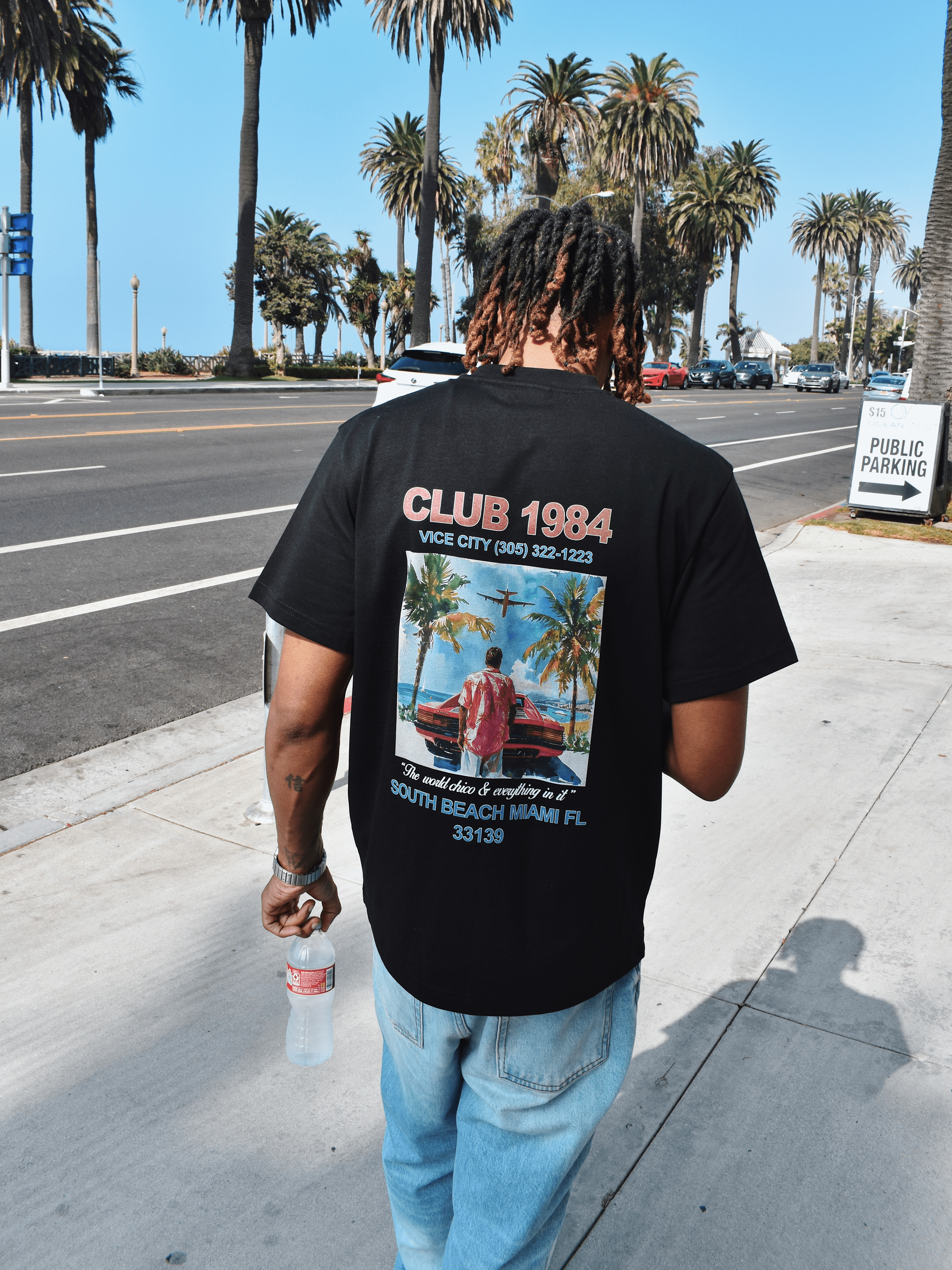 CLUB 1984. Live Fast T-shirt - Black T-Shirt