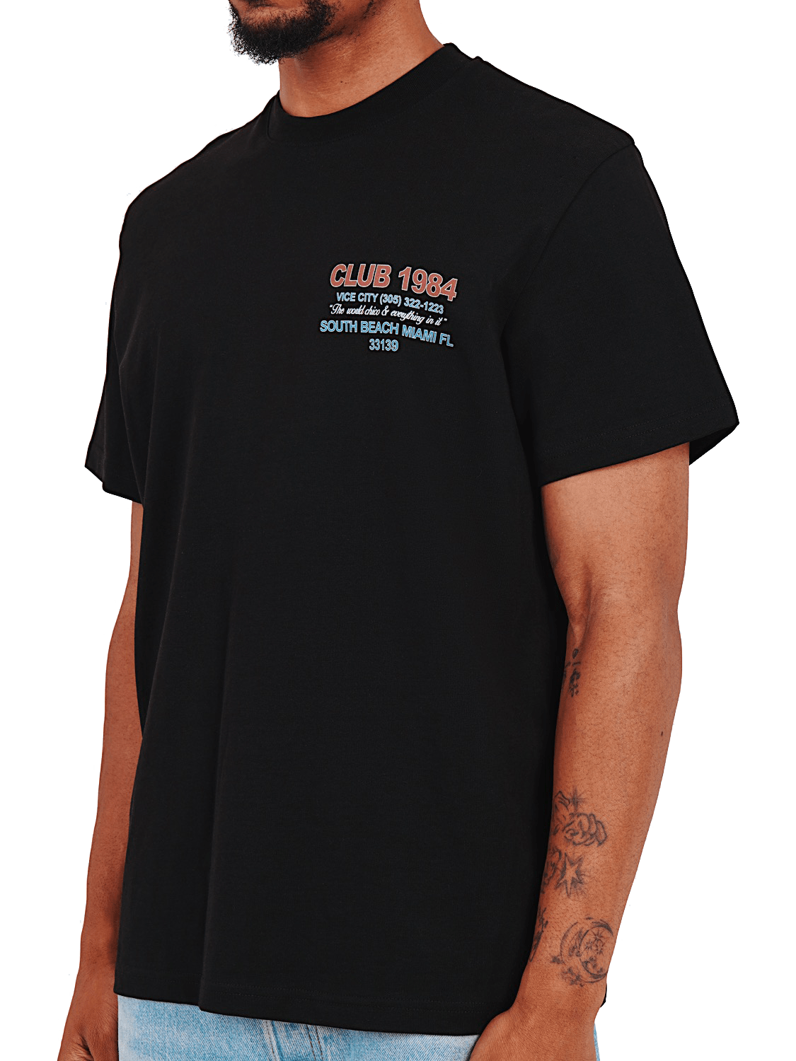 CLUB 1984. Live Fast T-shirt - Black T-Shirt