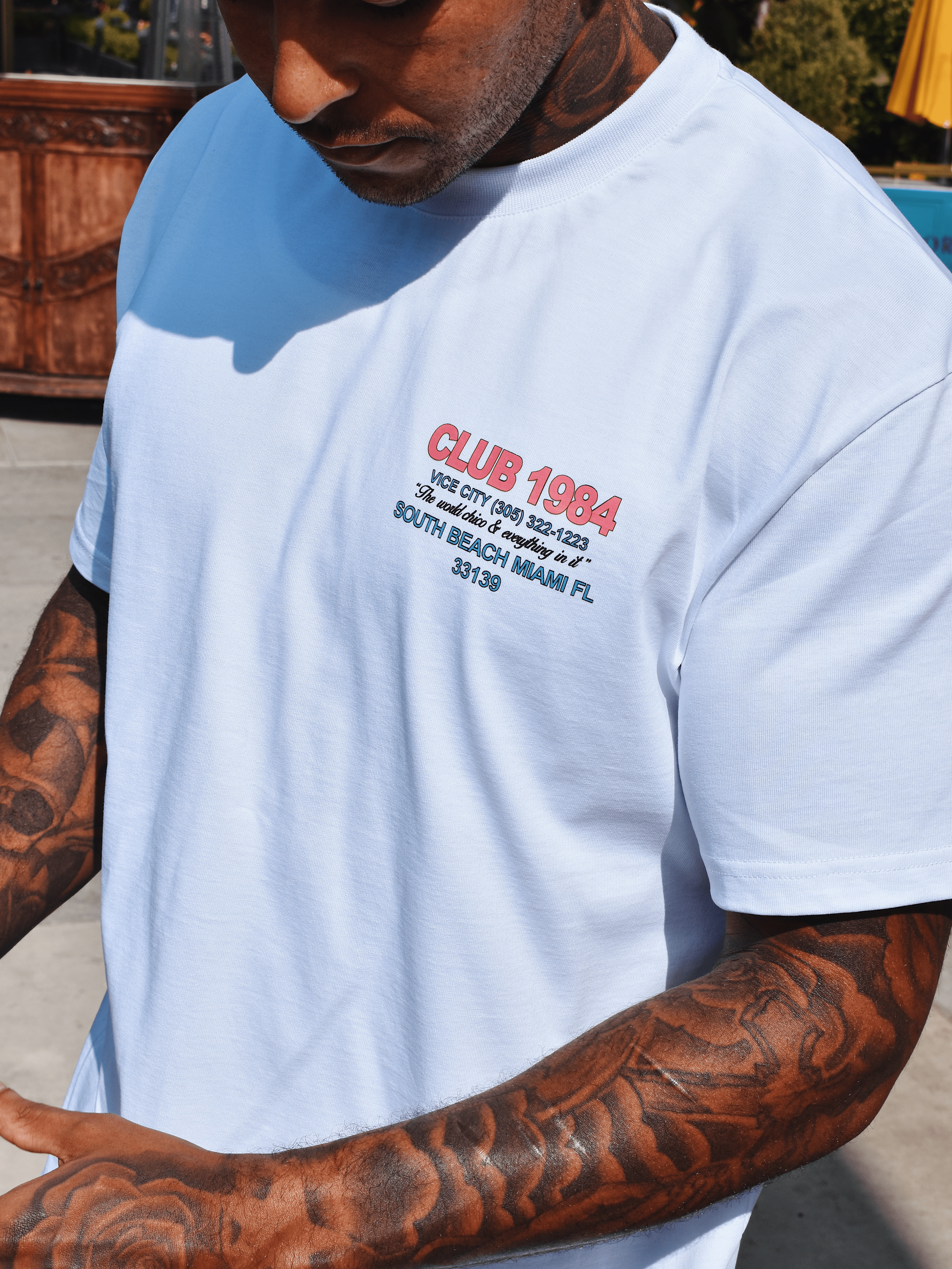 CLUB 1984. Live Fast T-shirt - White T-Shirt