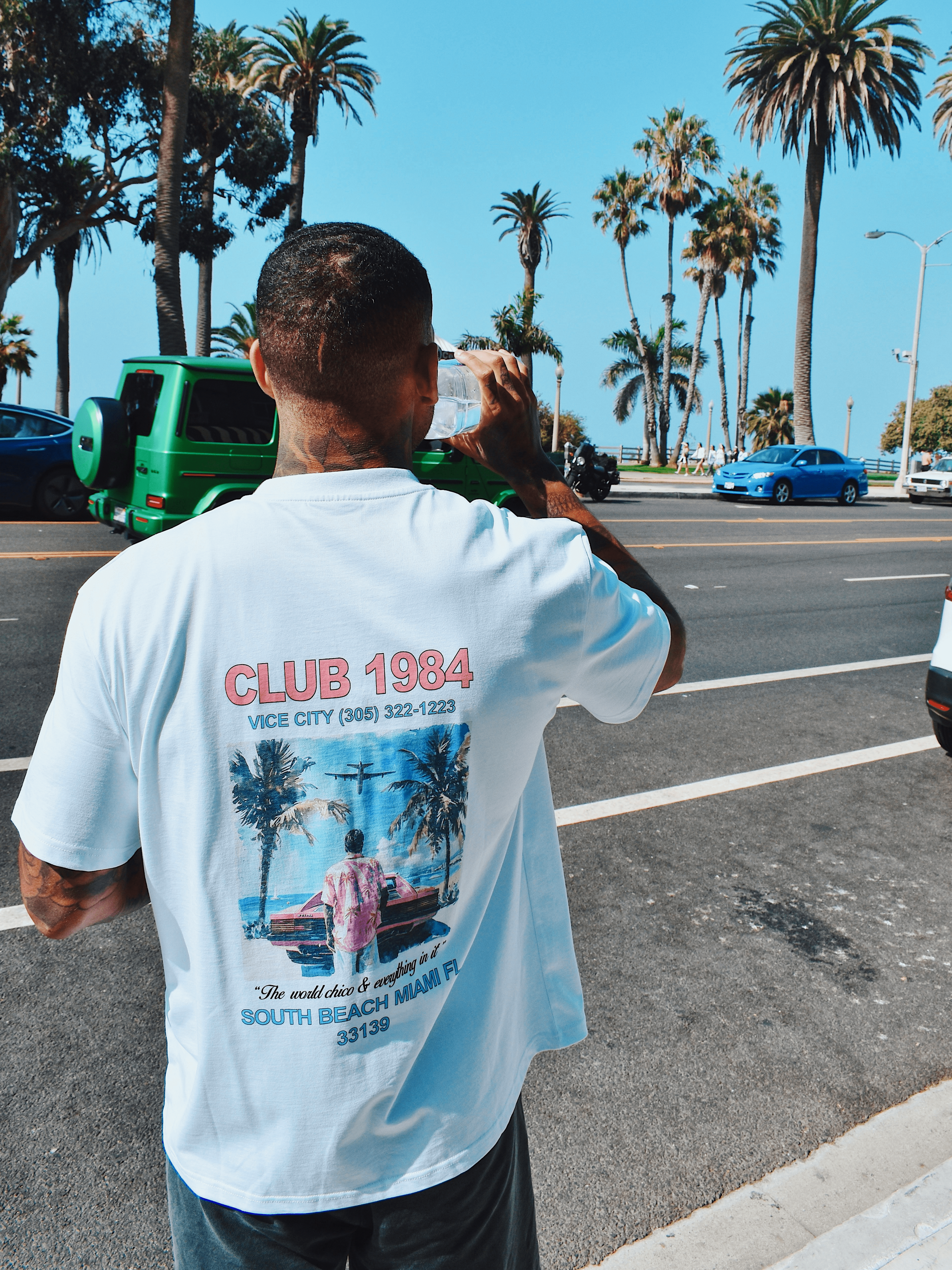CLUB 1984. Live Fast T-shirt - White T-Shirt