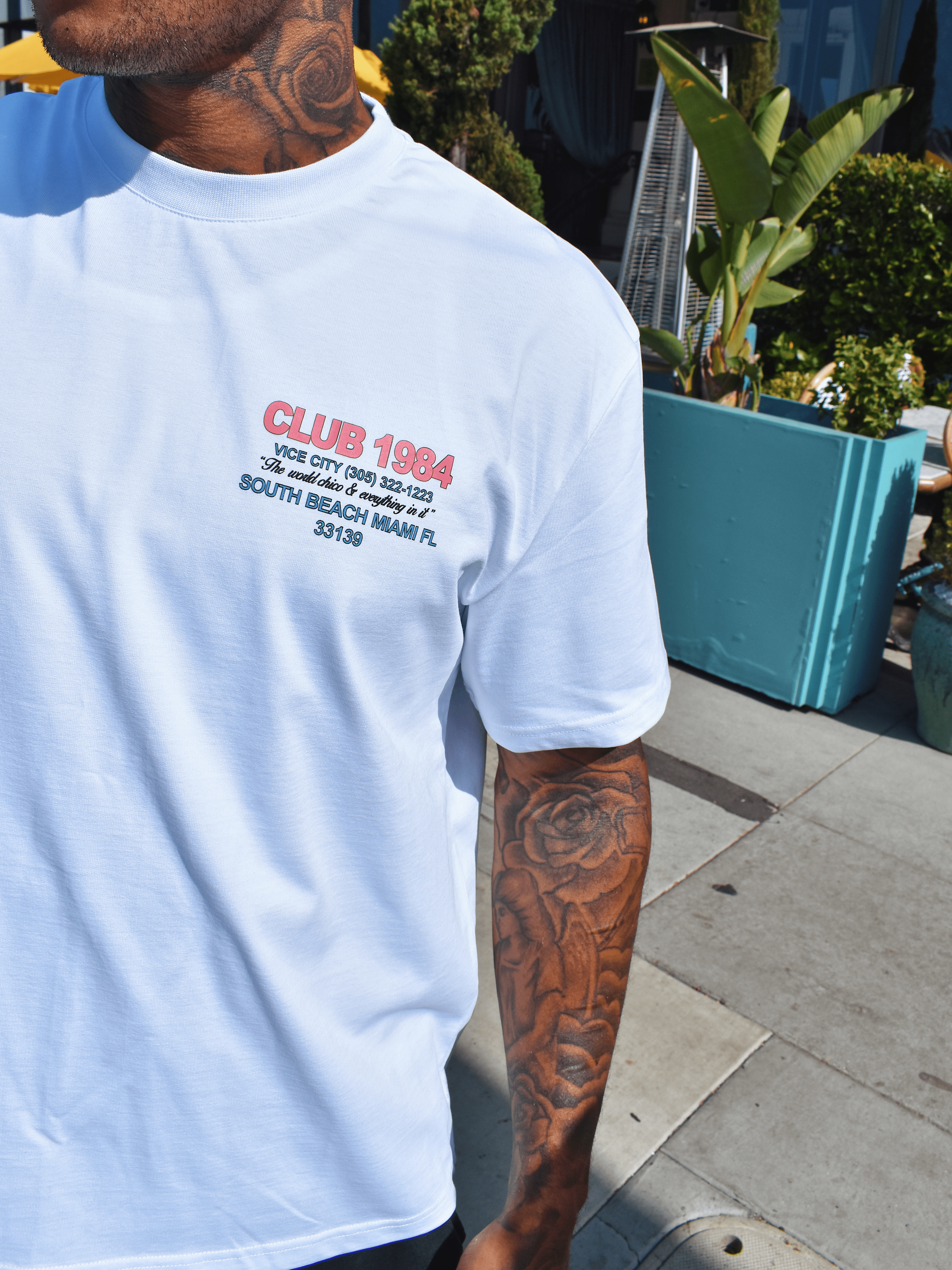 CLUB 1984. Live Fast T-shirt - White T-Shirt