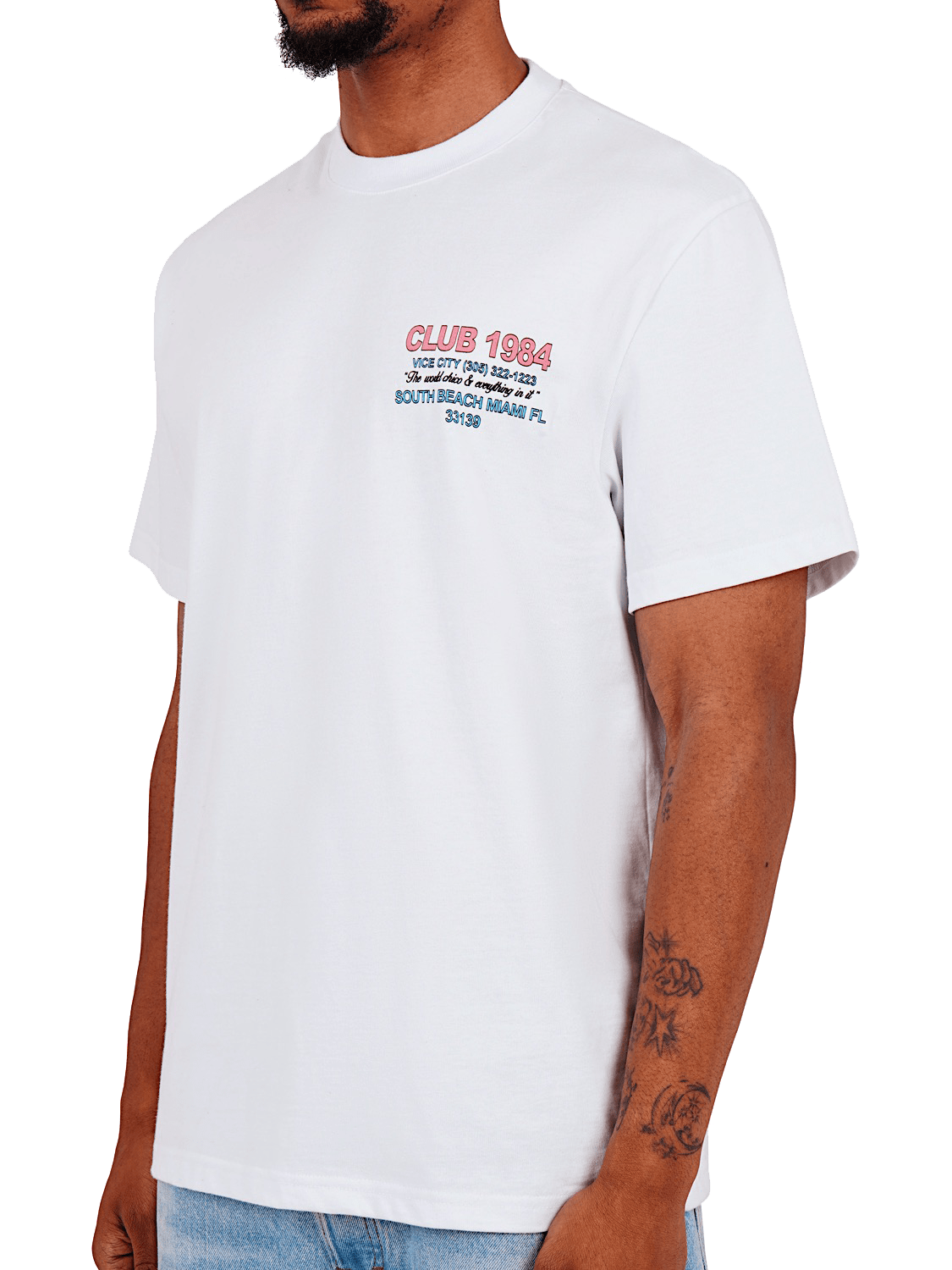CLUB 1984. Live Fast T-shirt - White T-Shirt