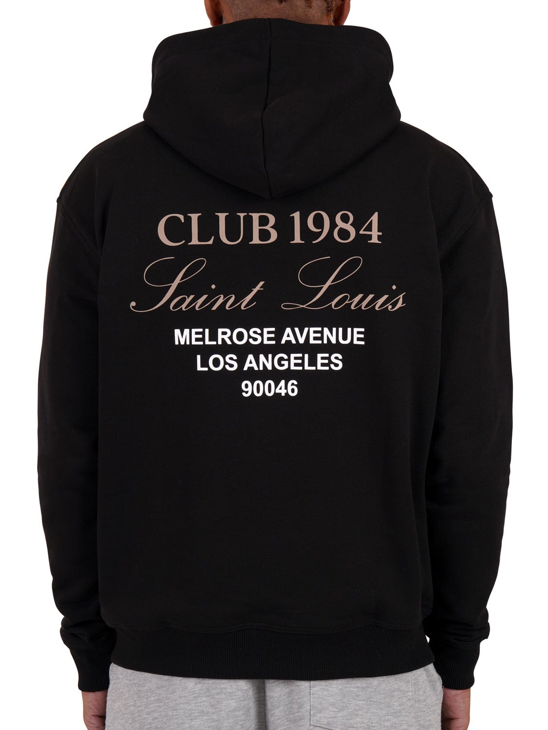 CLUB 1984. Melrose 1984 Hoodie - Black/Tan Hoodie