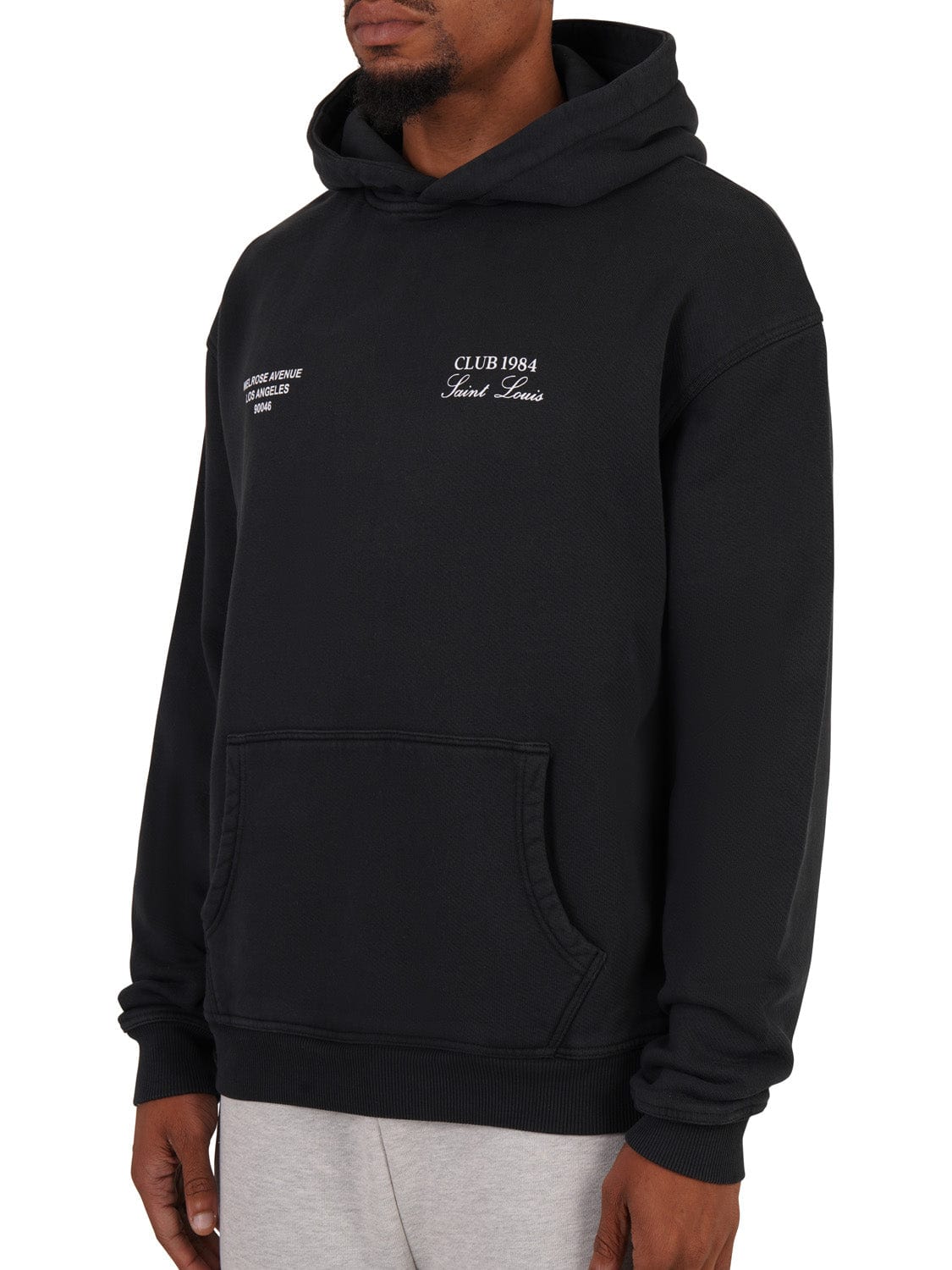 CLUB 1984. Melrose 1984 Hoodie - Washed Black Hoodie