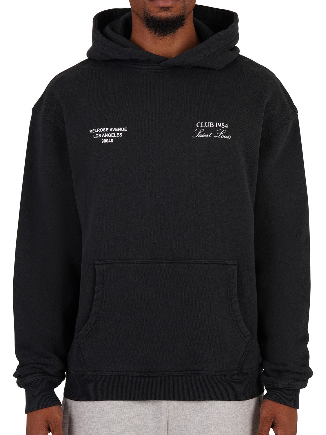 CLUB 1984. Melrose 1984 Hoodie - Washed Black Hoodie