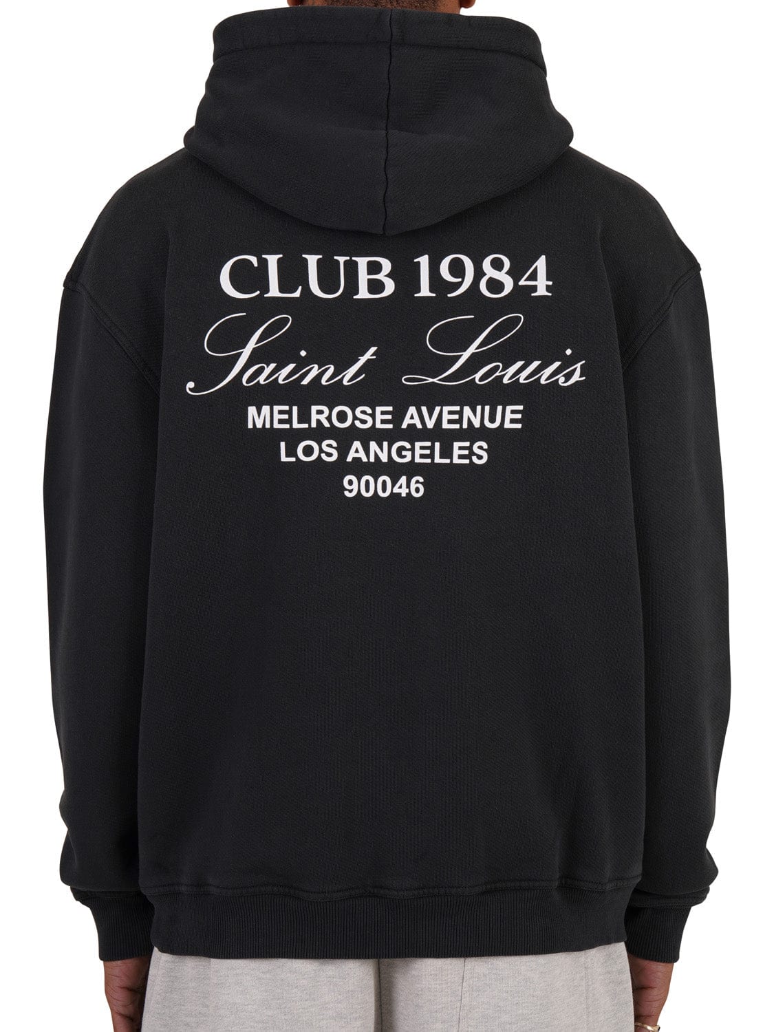 CLUB 1984. Melrose 1984 Hoodie - Washed Black Hoodie