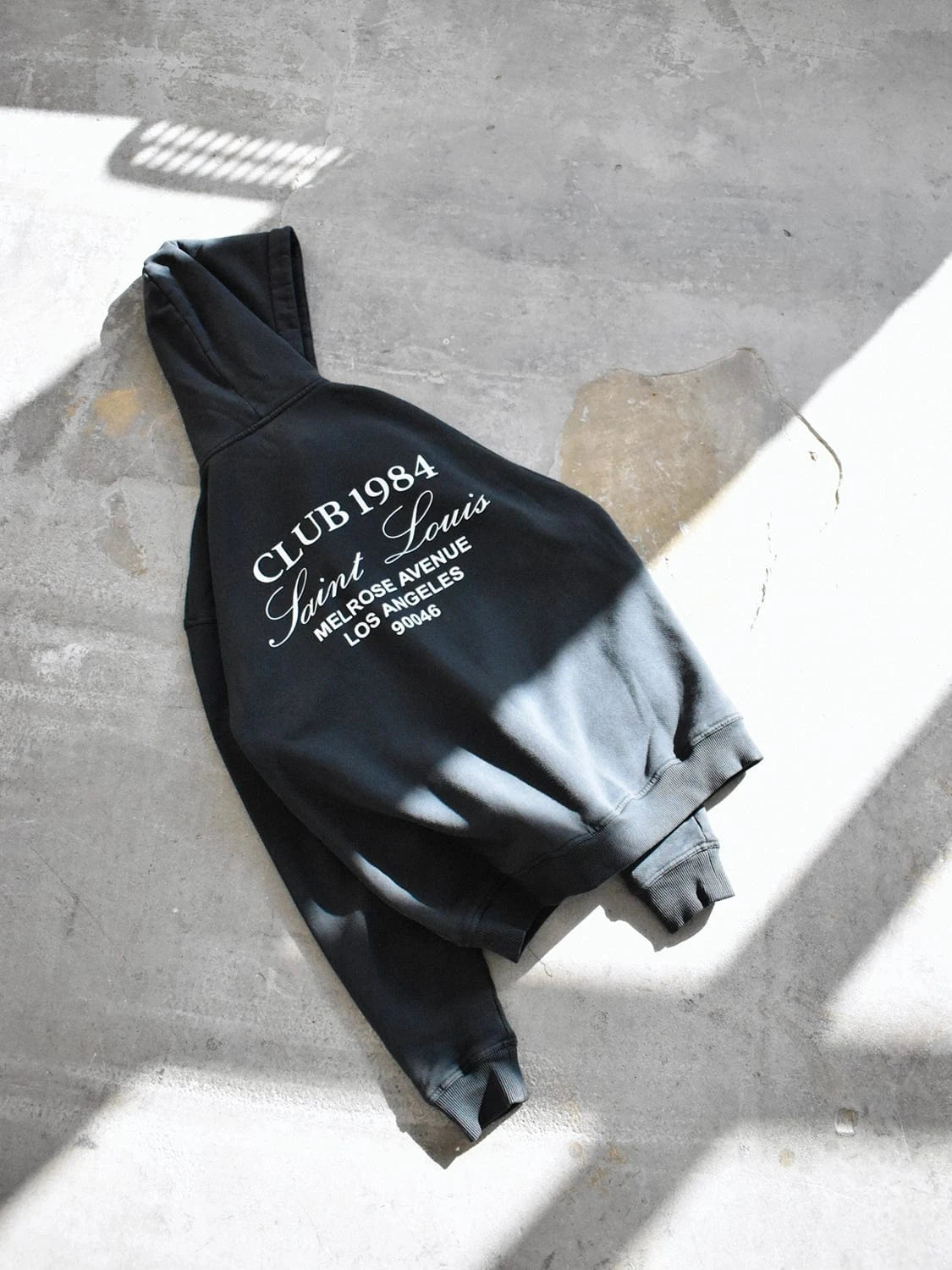 CLUB 1984. Melrose 1984 Hoodie - Washed Black Hoodie