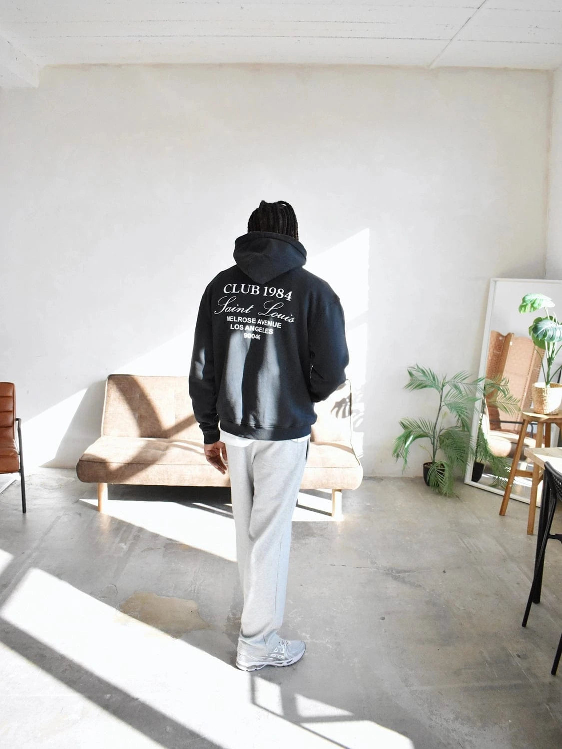 CLUB 1984. Melrose 1984 Hoodie - Washed Black Hoodie