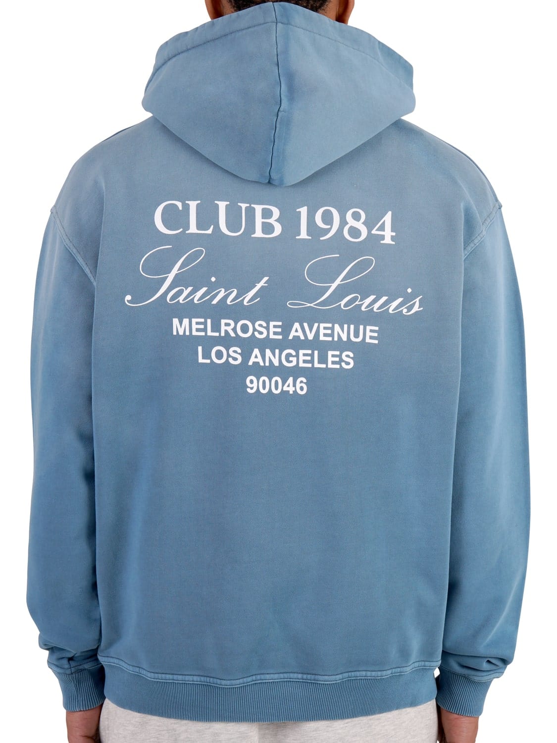 CLUB 1984. Melrose 1984 Hoodie - Washed Blue Hoodie