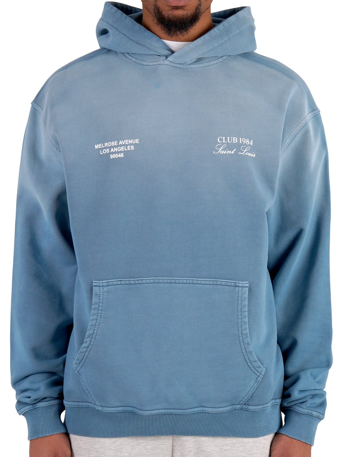 CLUB 1984. Melrose 1984 Hoodie - Washed Blue Hoodie