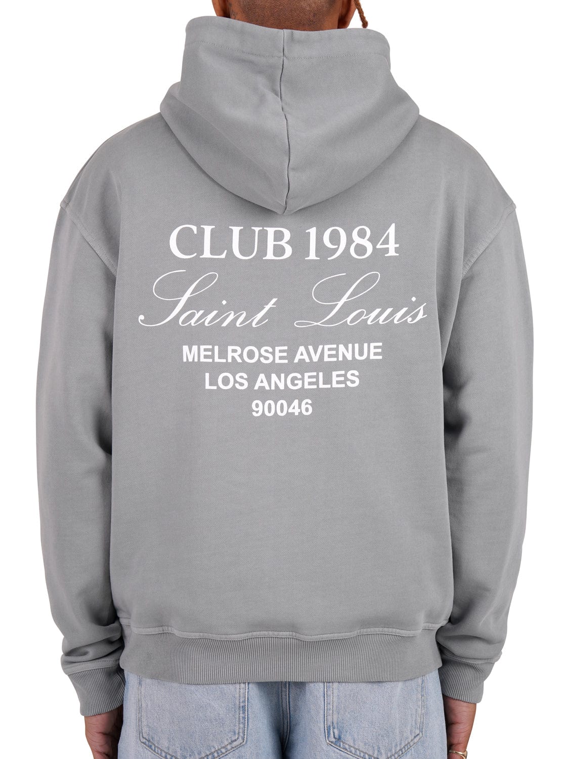 CLUB 1984. Melrose 1984 Hoodie - Washed Light Grey Hoodie