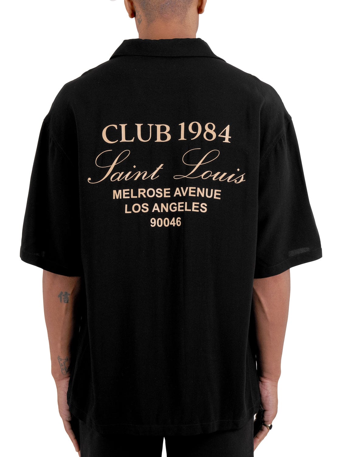 CLUB 1984. Melrose 1984 Shirt - Black/Tan Shirt