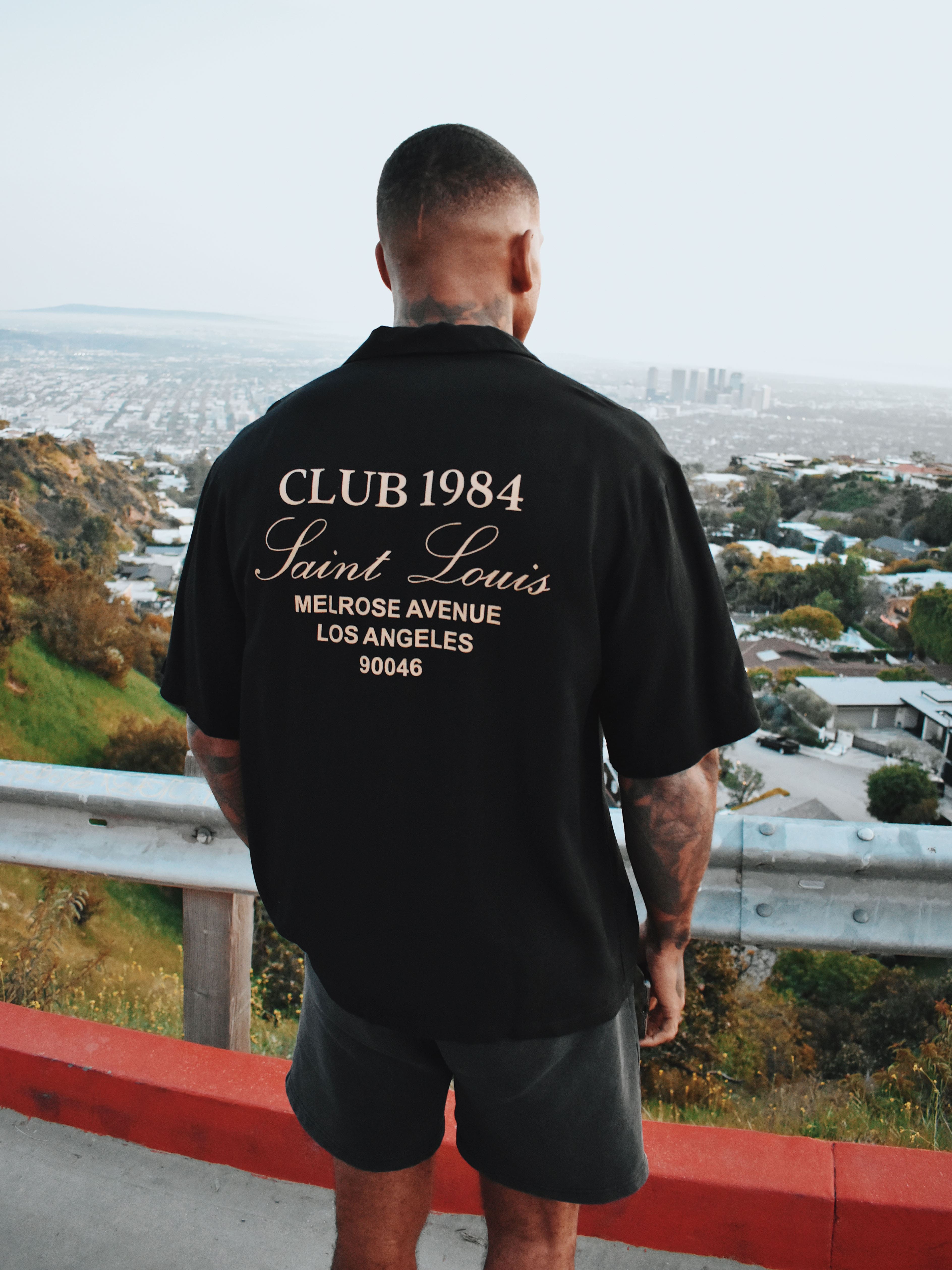 CLUB 1984. Melrose 1984 Shirt - Black/Tan Shirt