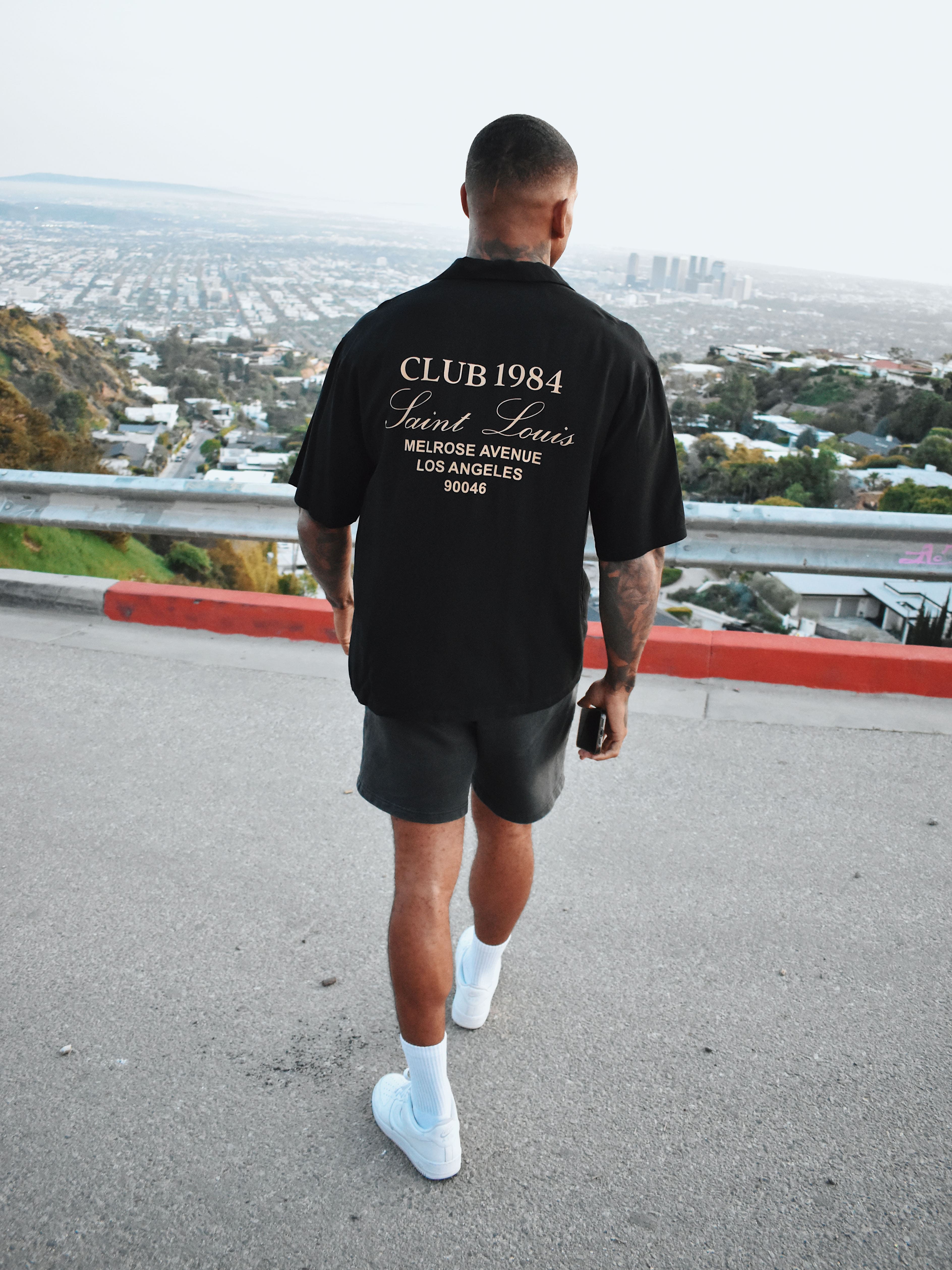 CLUB 1984. Melrose 1984 Shirt - Black/Tan Shirt