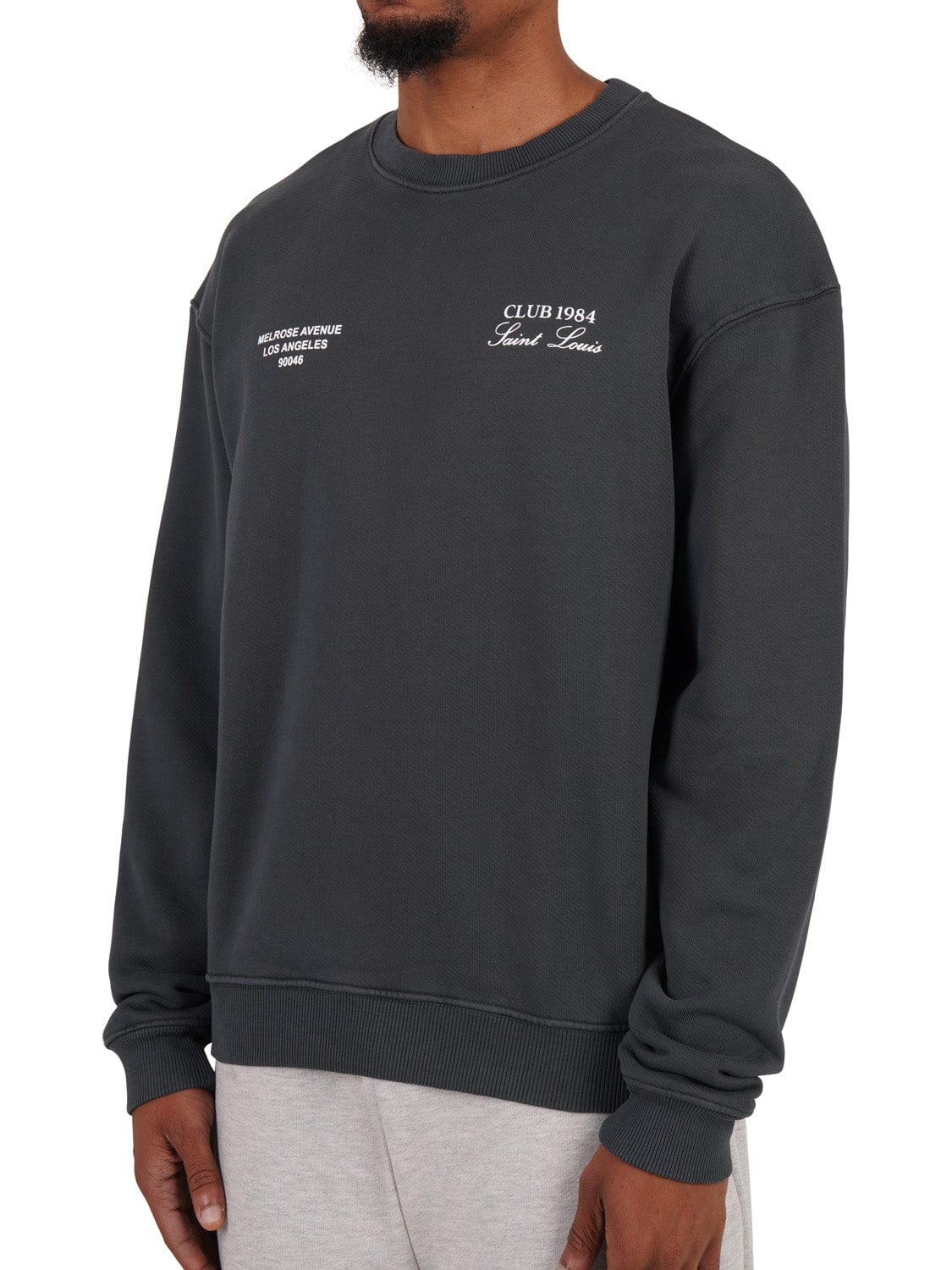 CLUB 1984. Melrose 1984 Sweatshirt - Washed Grey Sweatshirt