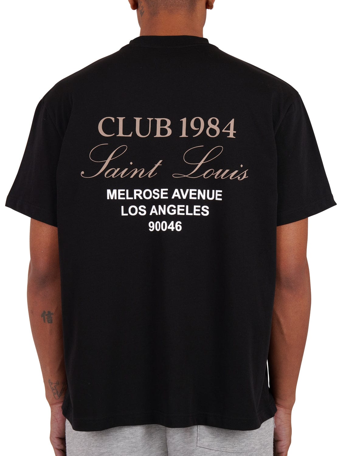 CLUB 1984. Melrose 1984 T-shirt - Black/Tan T-Shirt