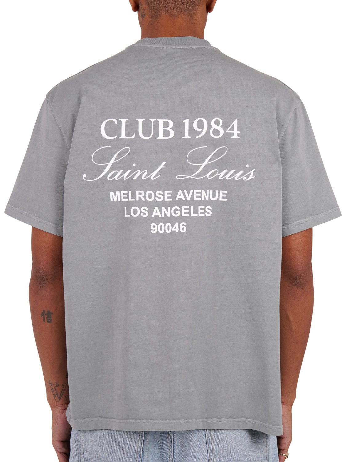 CLUB 1984. Melrose 1984 T-shirt - Washed Light Grey T-Shirt