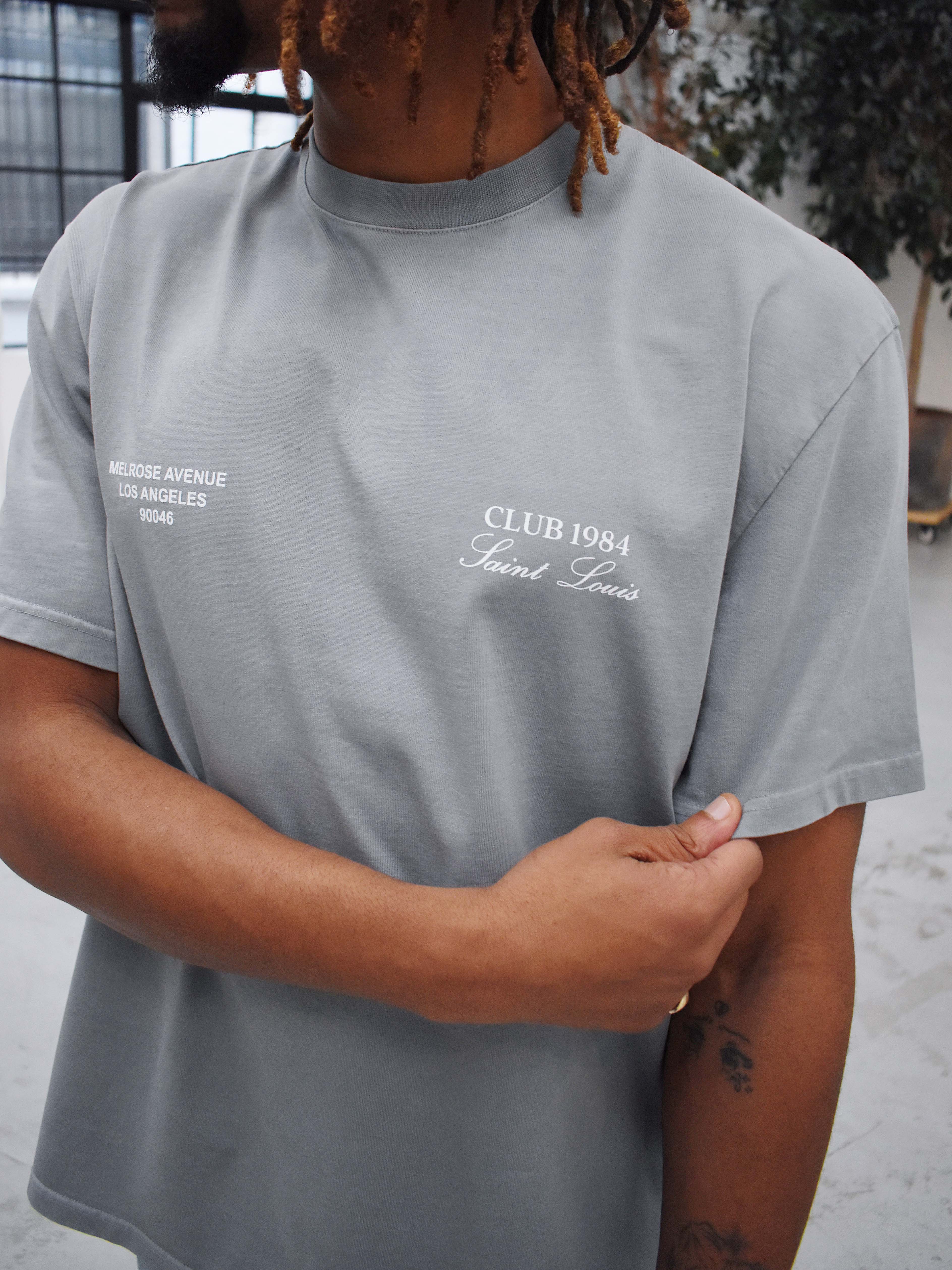 CLUB 1984. Melrose 1984 T-shirt - Washed Light Grey T-Shirt