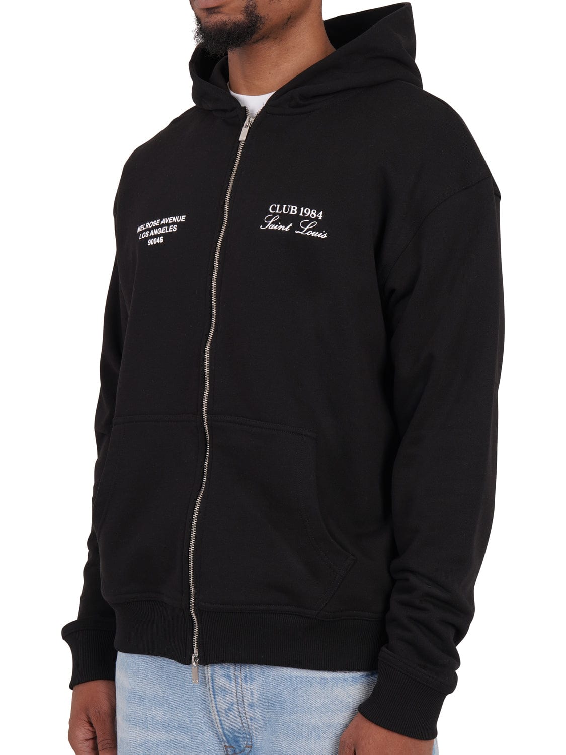 CLUB 1984. Melrose 1984 Zip Hoodie - Black Hoodie