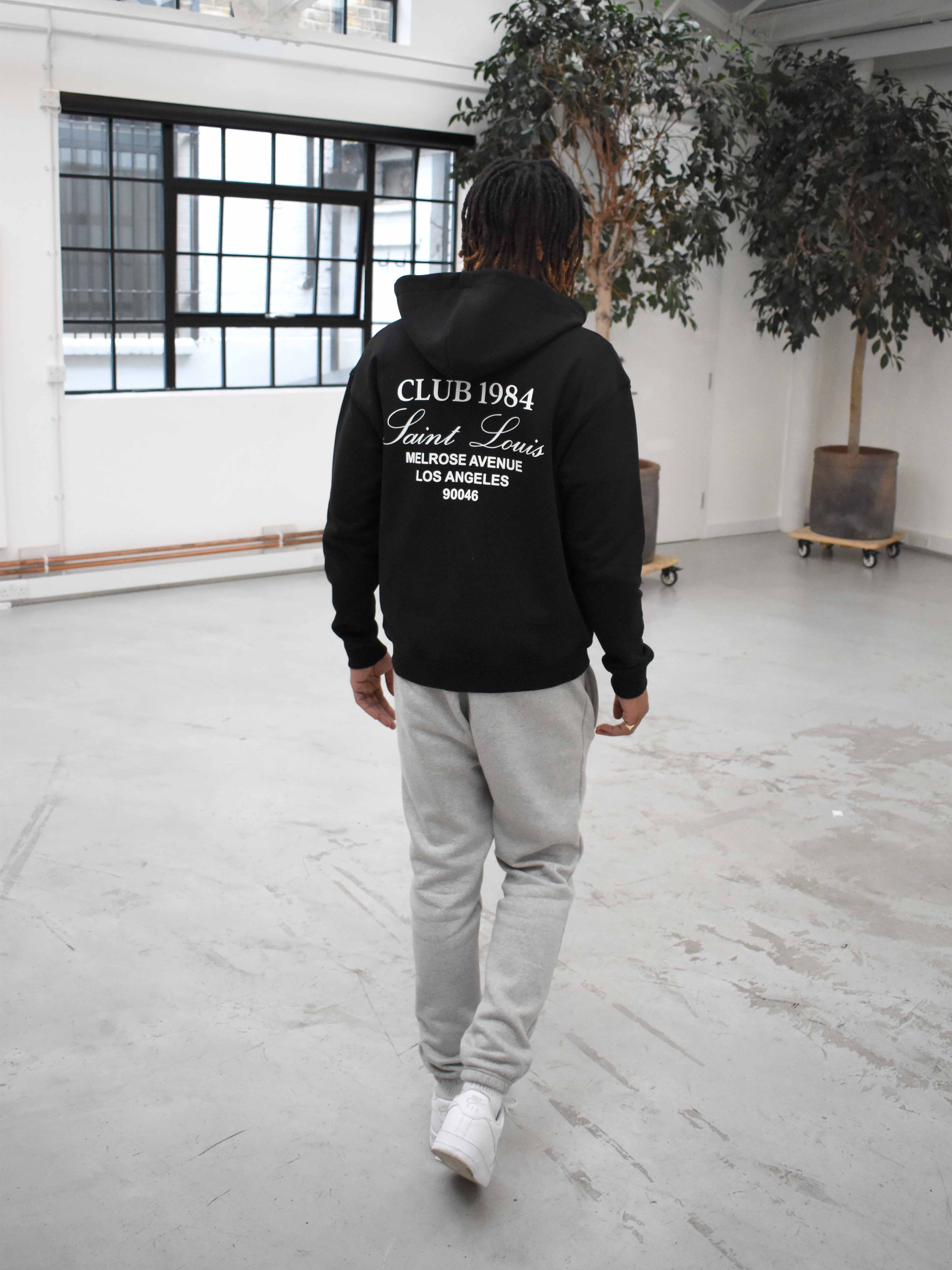 CLUB 1984. Melrose 1984 Zip Hoodie - Black Hoodie