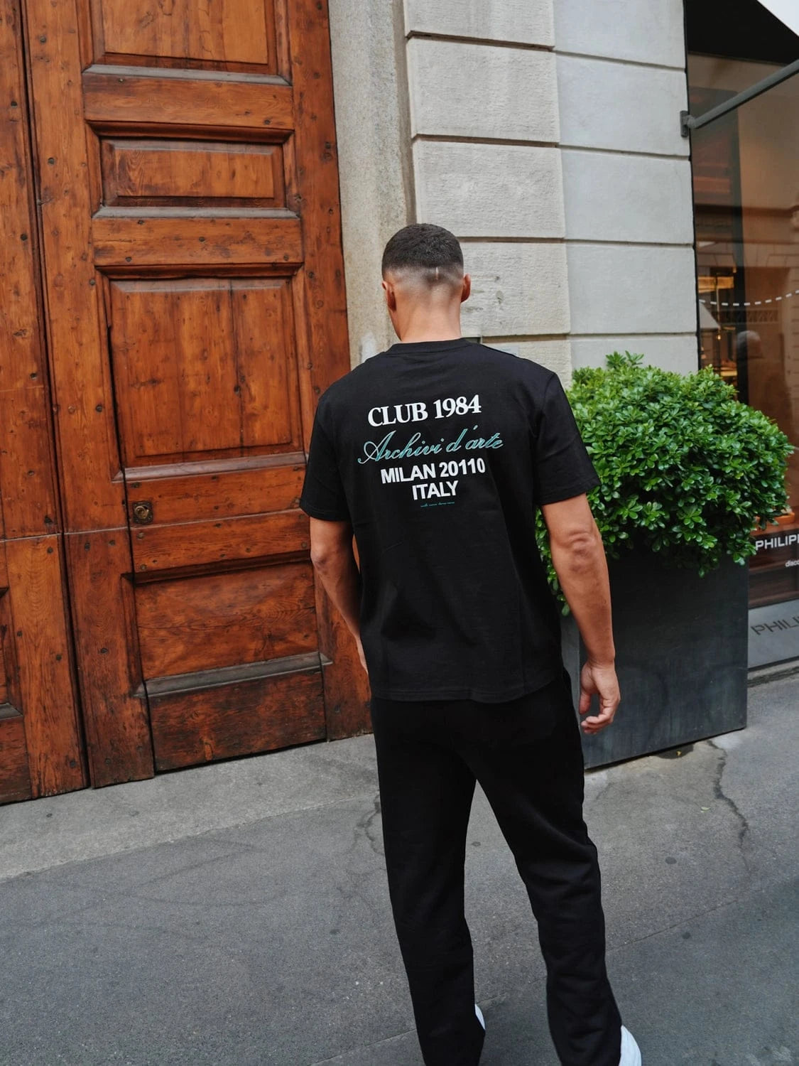 CLUB 1984. Milan Script T-shirt - Black T-Shirt