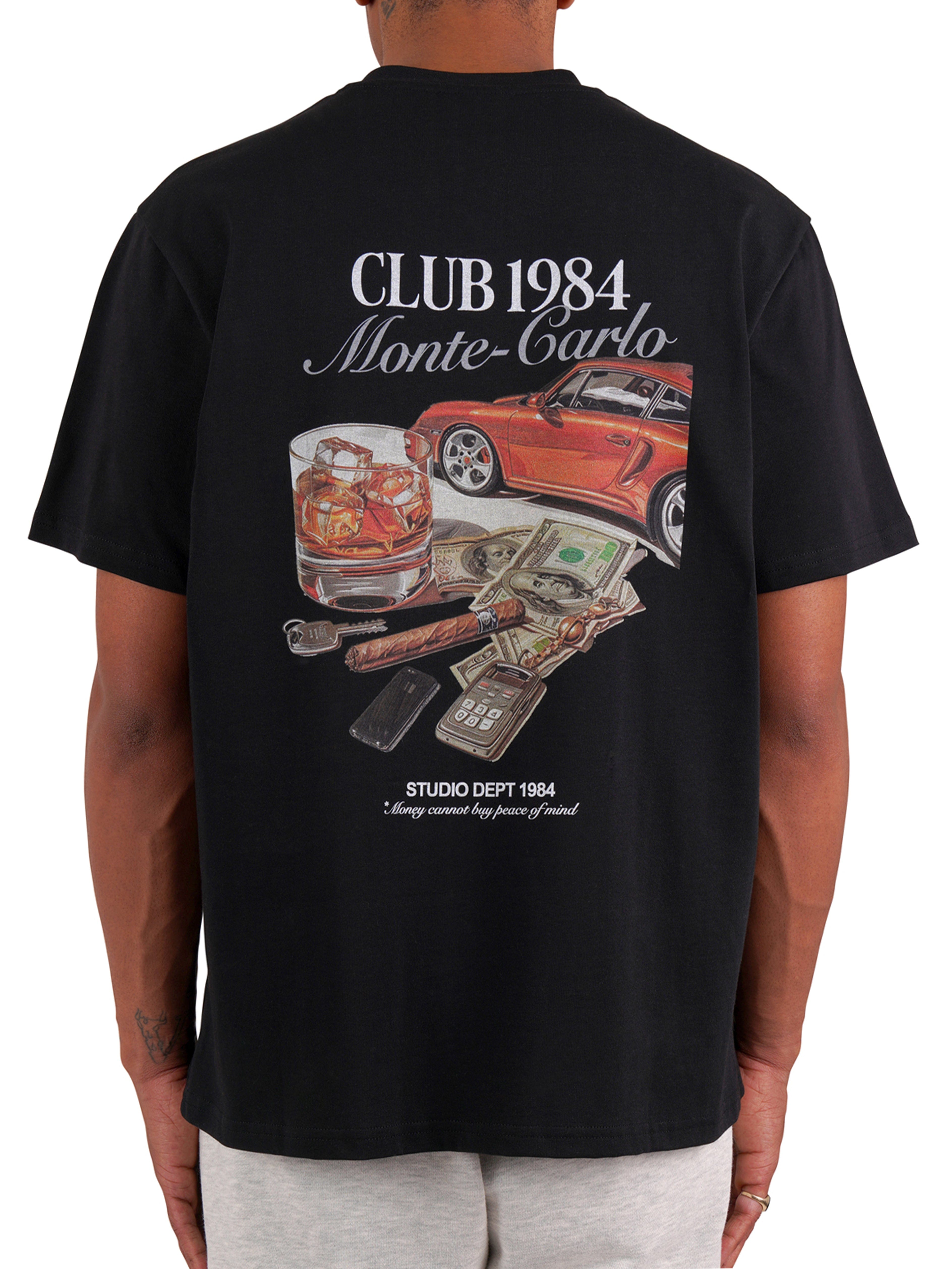 CLUB 1984. Monte Carlo 84 T-shirt - Black T-Shirt