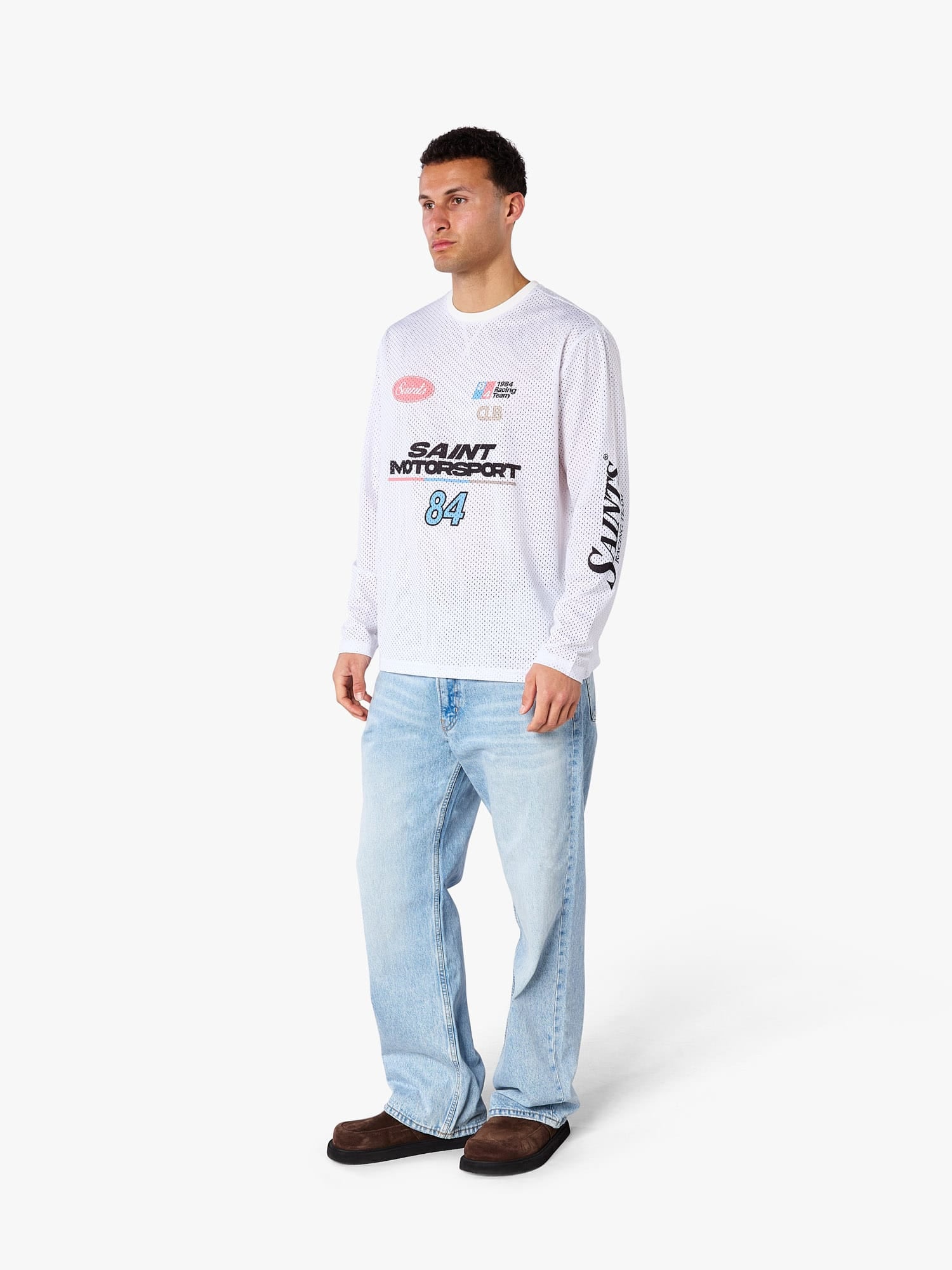 CLUB 1984. Motorsport Mesh LS T-shirt - White T-Shirt