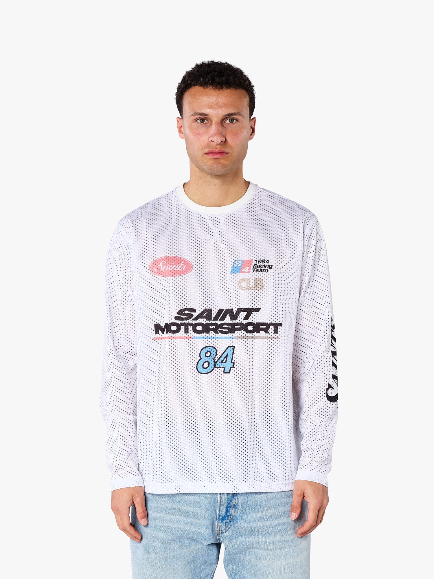 CLUB 1984. Motorsport Mesh LS T-shirt - White T-Shirt