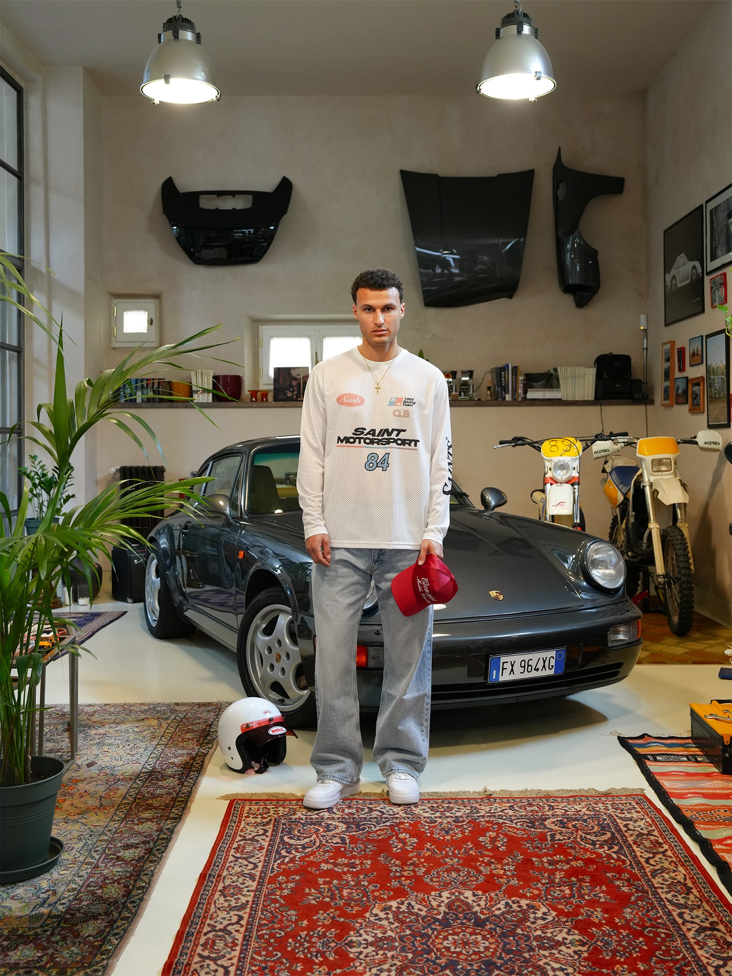 CLUB 1984. Motorsport Mesh LS T-shirt - White T-Shirt
