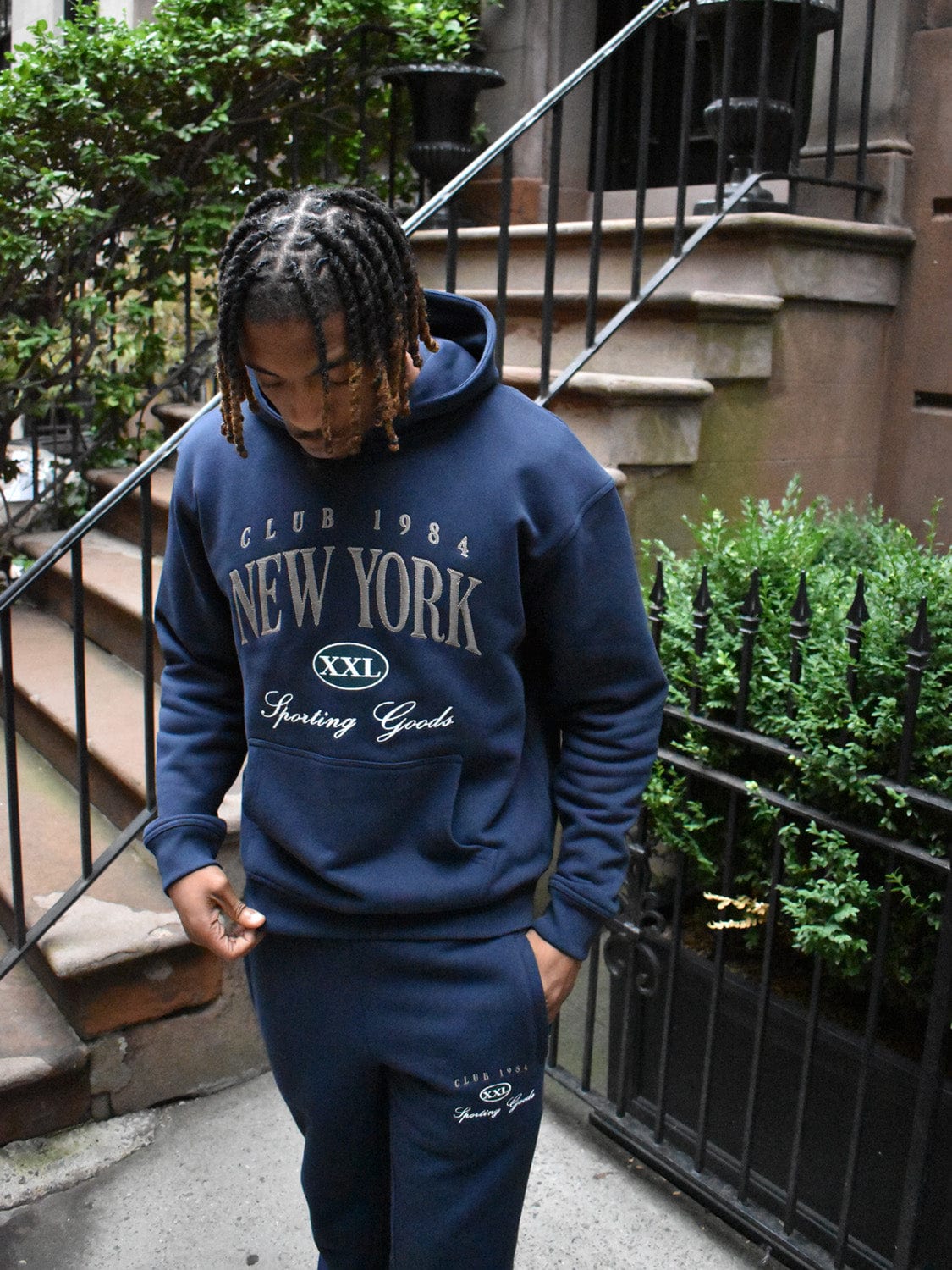 CLUB 1984. NYC Sporting Goods Hoodie - Navy Hoodie