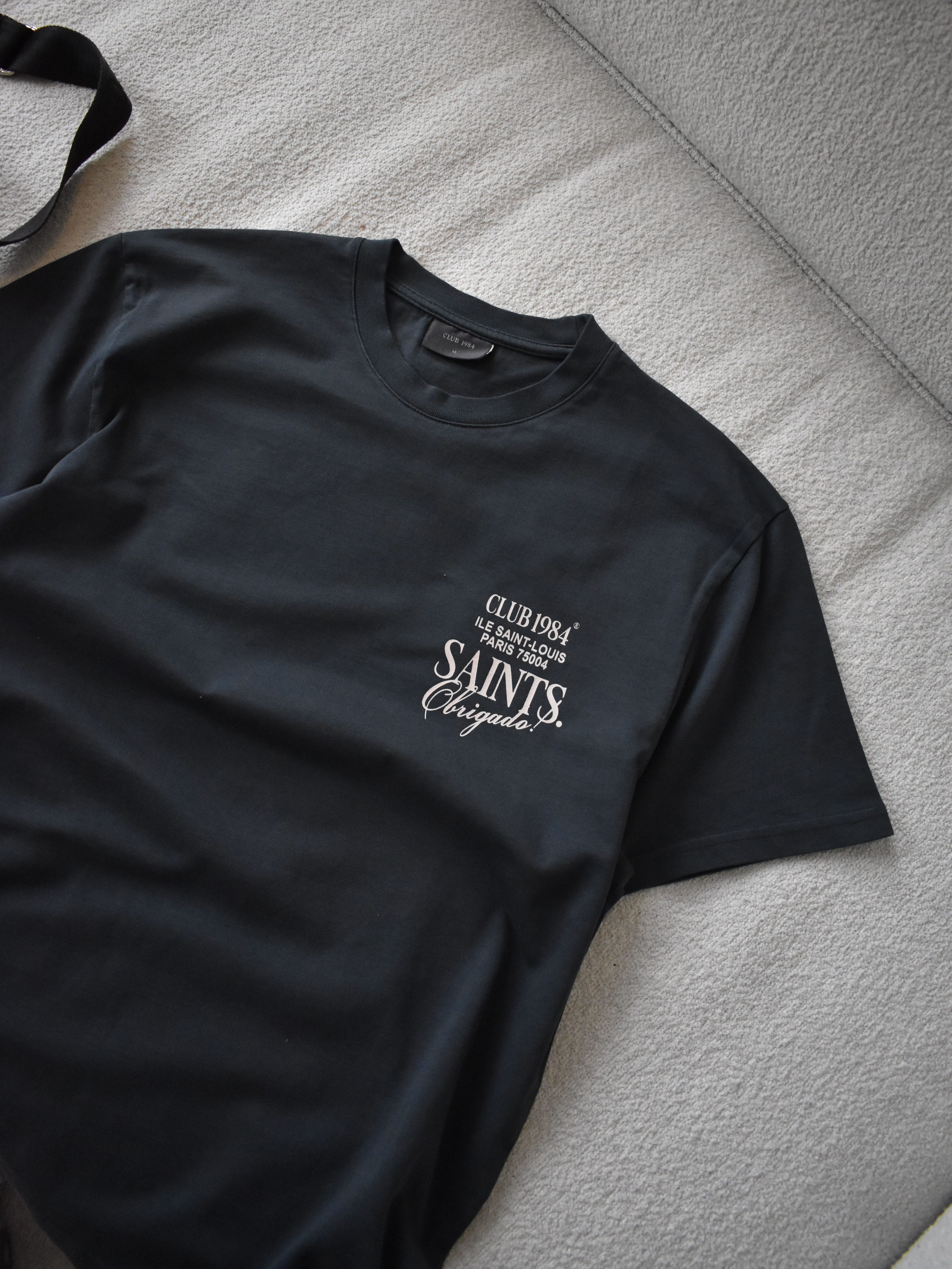 CLUB 1984. Obrigado T-shirt - Washed Grey T-Shirt