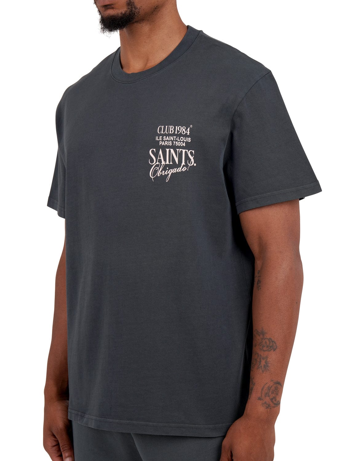 CLUB 1984. Obrigado T-shirt - Washed Grey T-Shirt